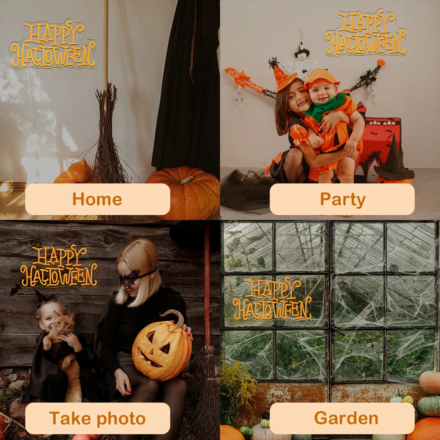 Letreiro de LED 5V USB Happy Halloween - Econômico