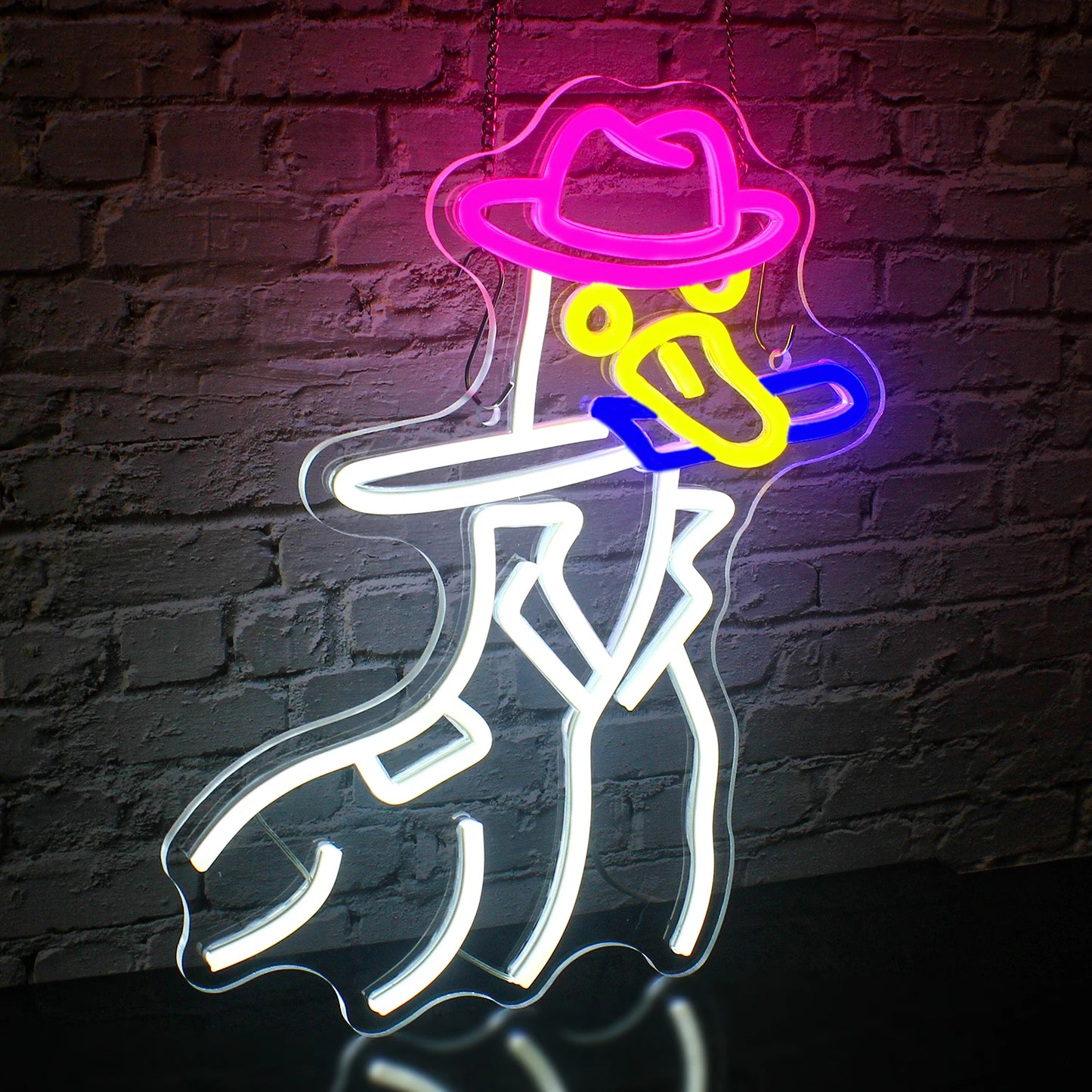 Letreiro de LED Pato Cowboy 5V USB - Econômico