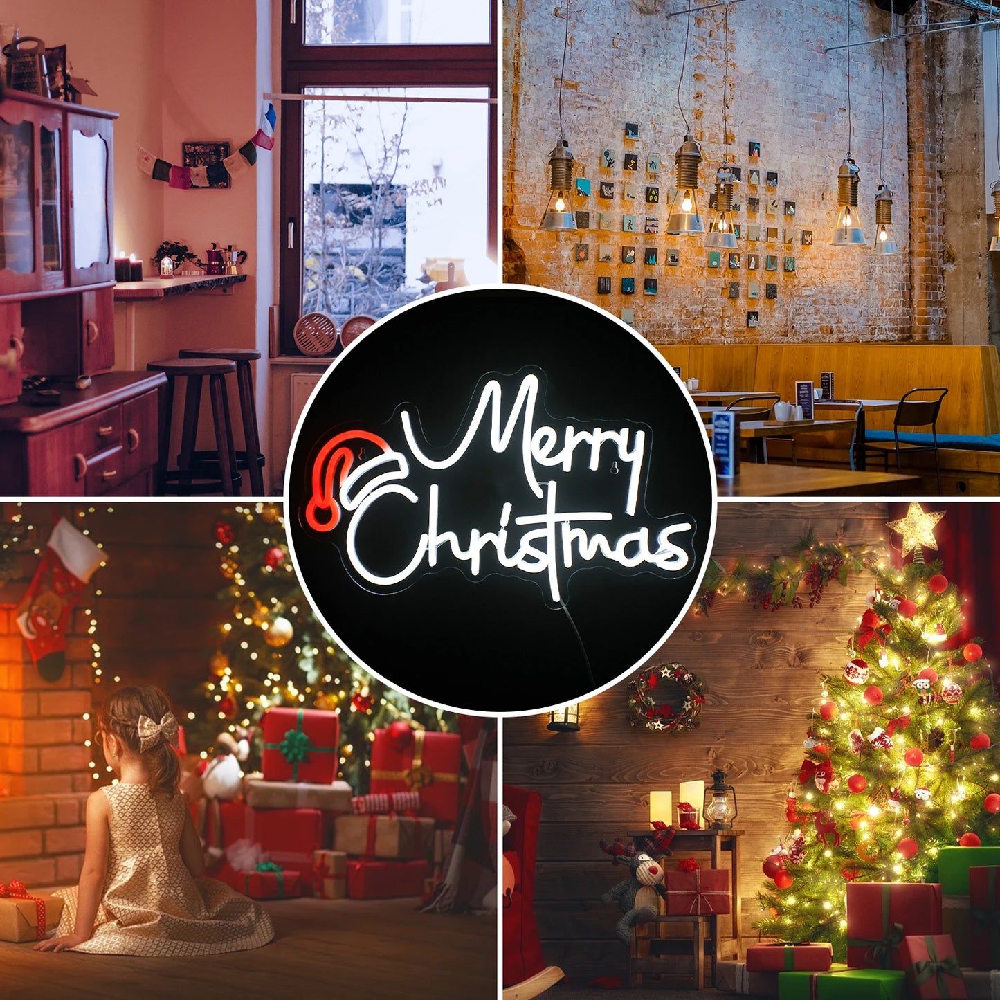 Placa de LED "Feliz Natal" 5V USB - Econômica