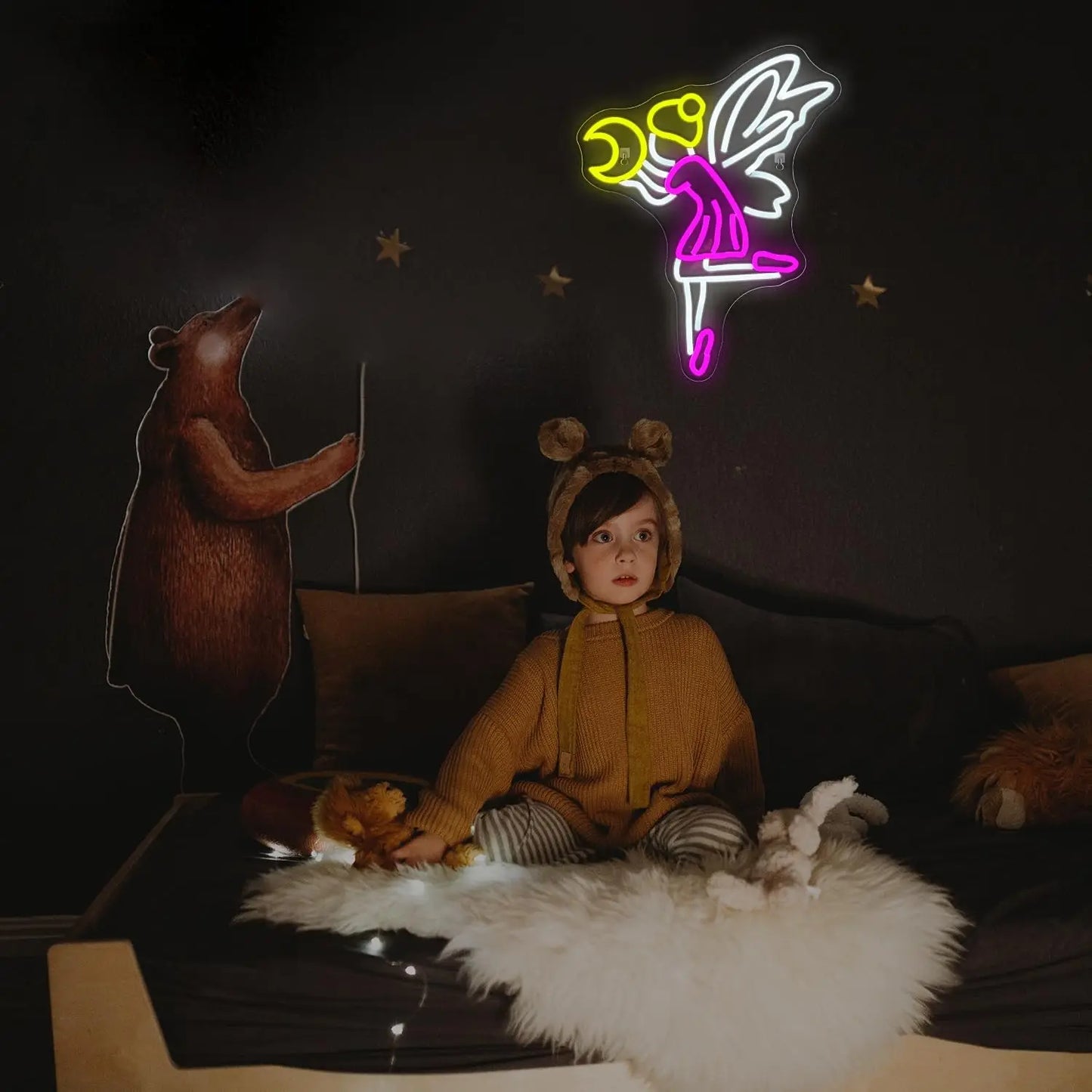 Fada Voadora da Lua 5V USB Letreiro de LED - Econômico