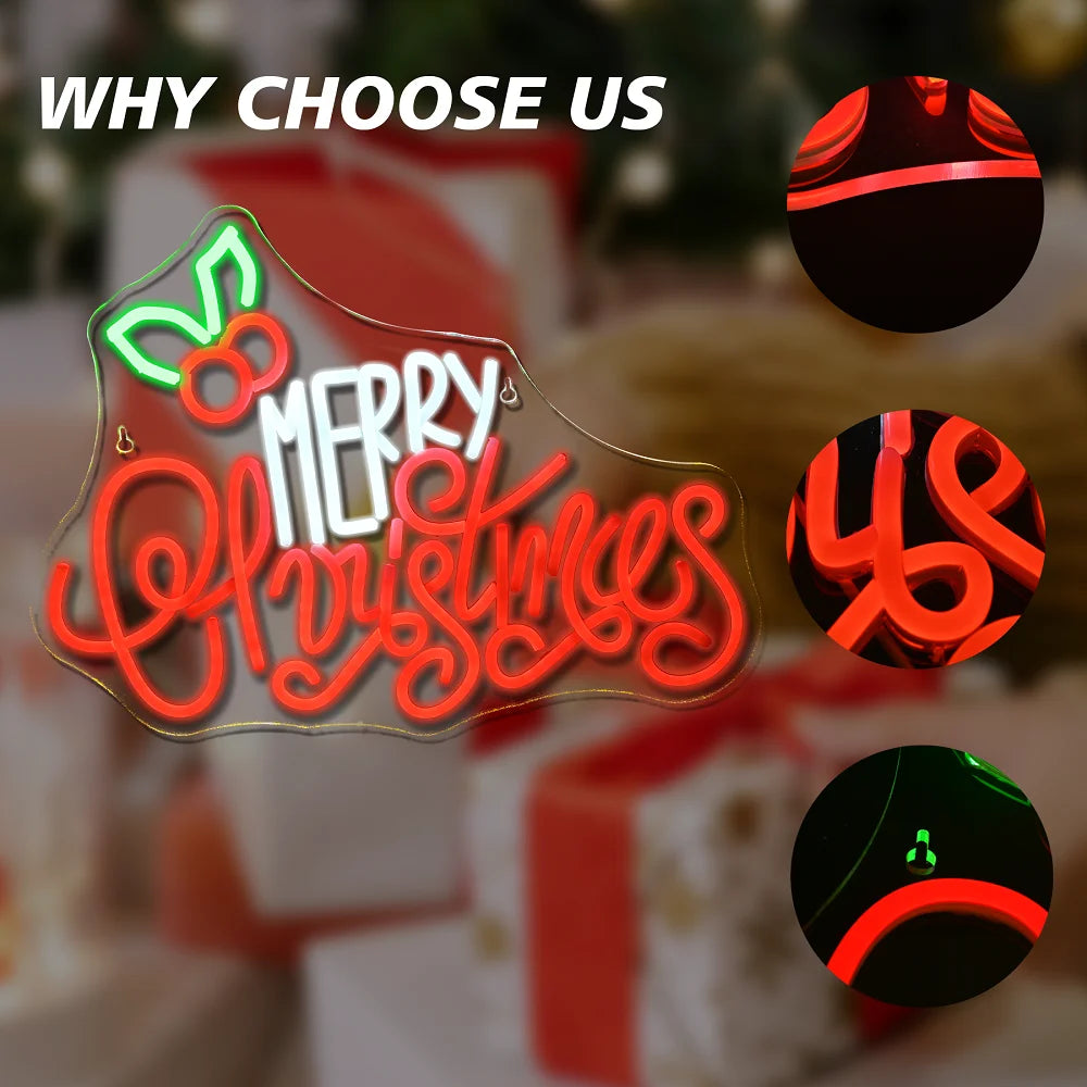 Placa de LED "Feliz Natal" 5V USB - Econômica