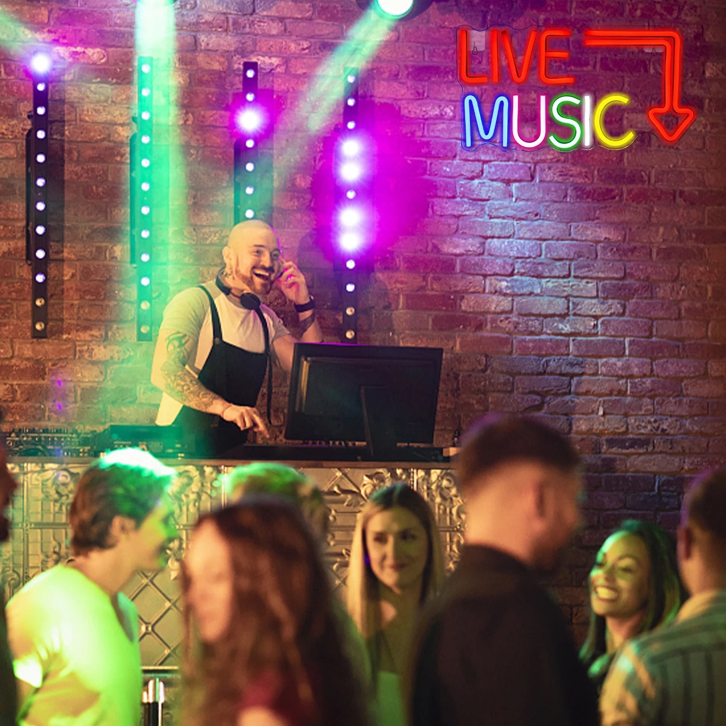 Letreiro de LED para Música ao Vivo 5V USB - Econômico