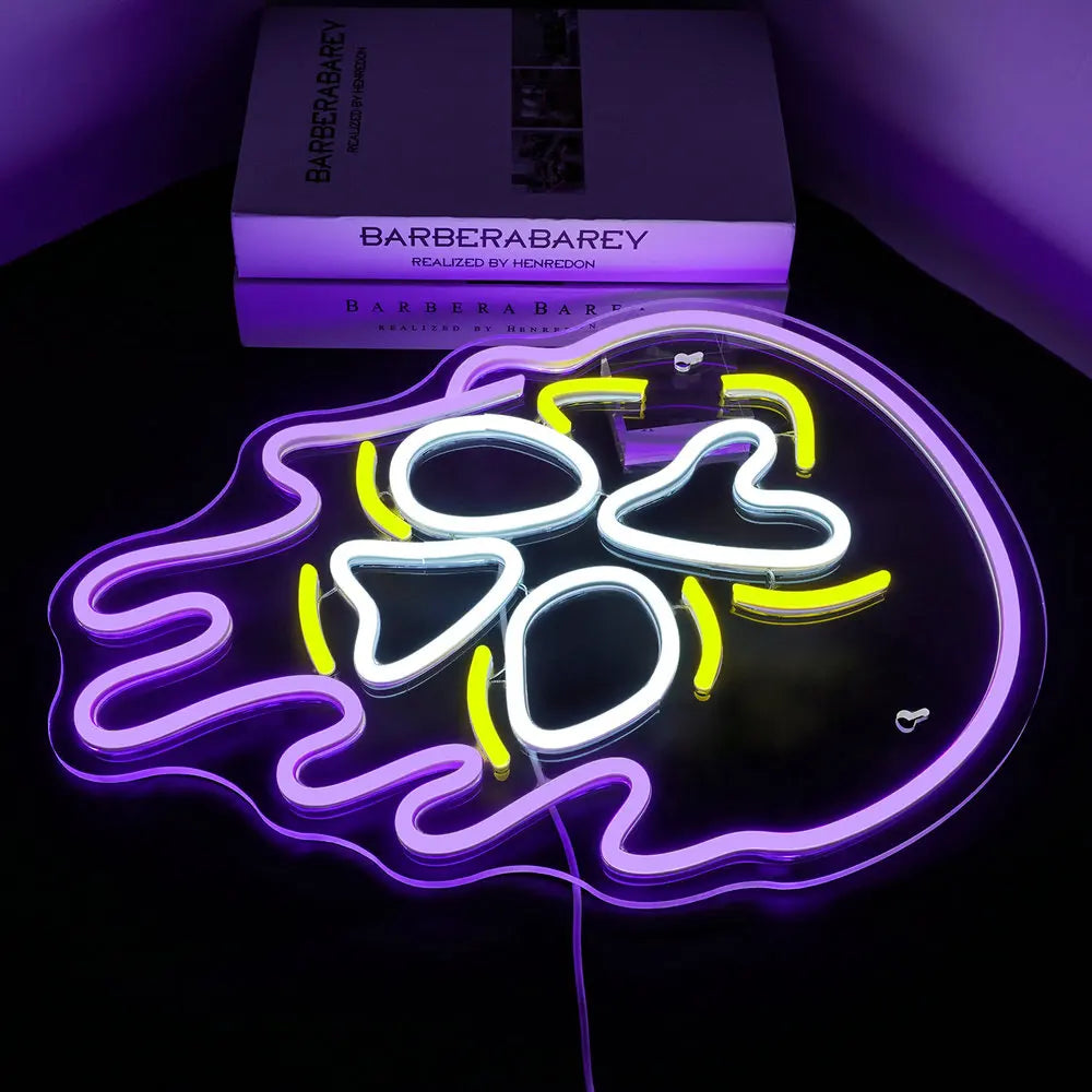 Esqueleto Roxo 5V USB Letreiro de LED - Econômico