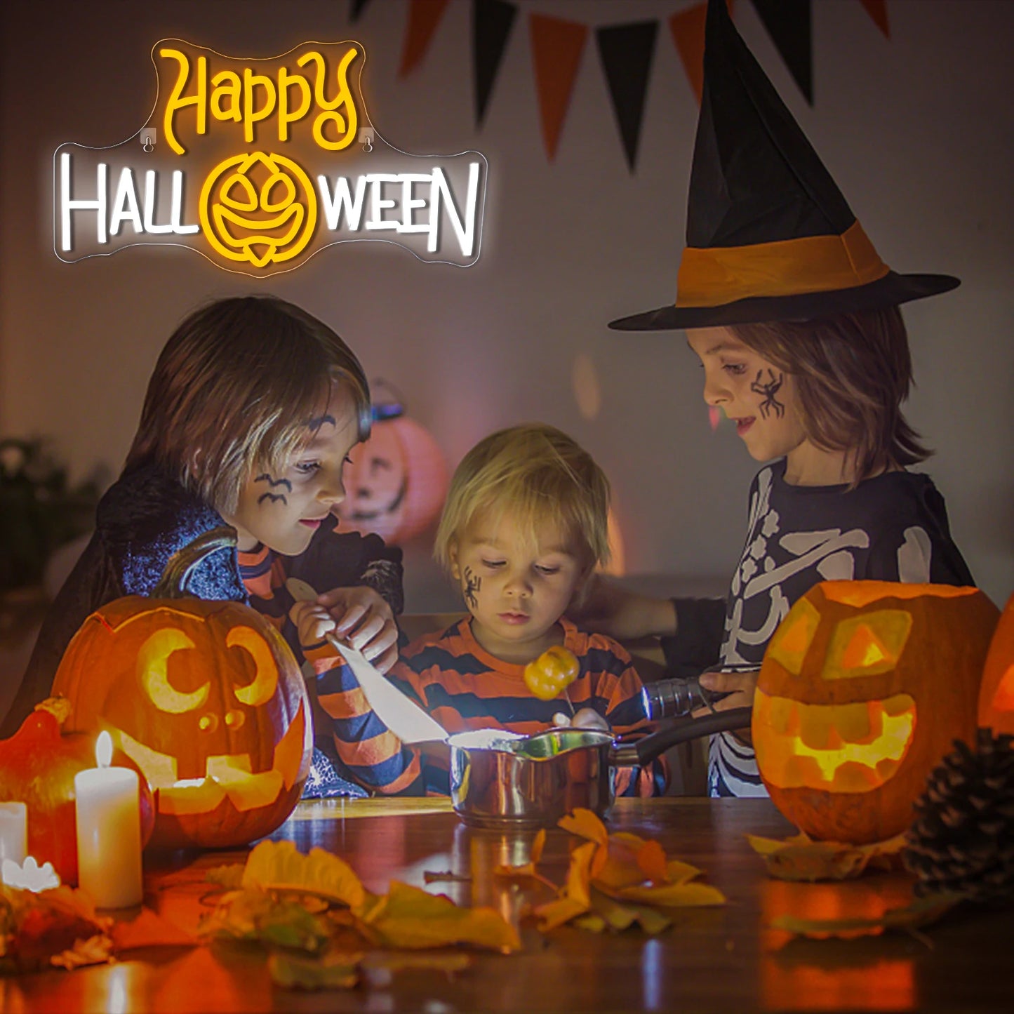 Letreiro de LED Happy Halloween 5V USB - Econômico