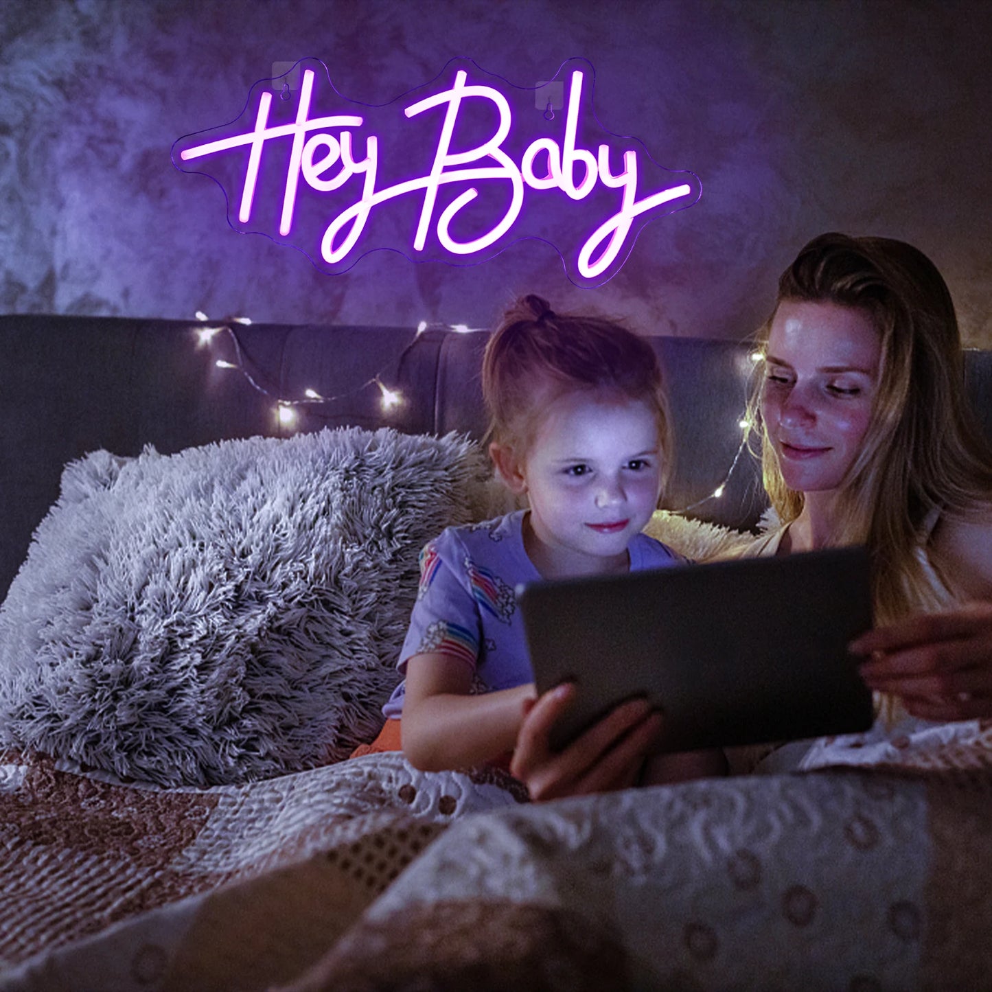 Hey Baby Letreiro de LED 5V USB - Econômico