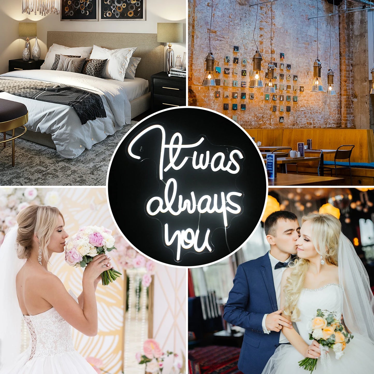 Foi Sempre Você Letreiro de LED USB 5V - Econômico