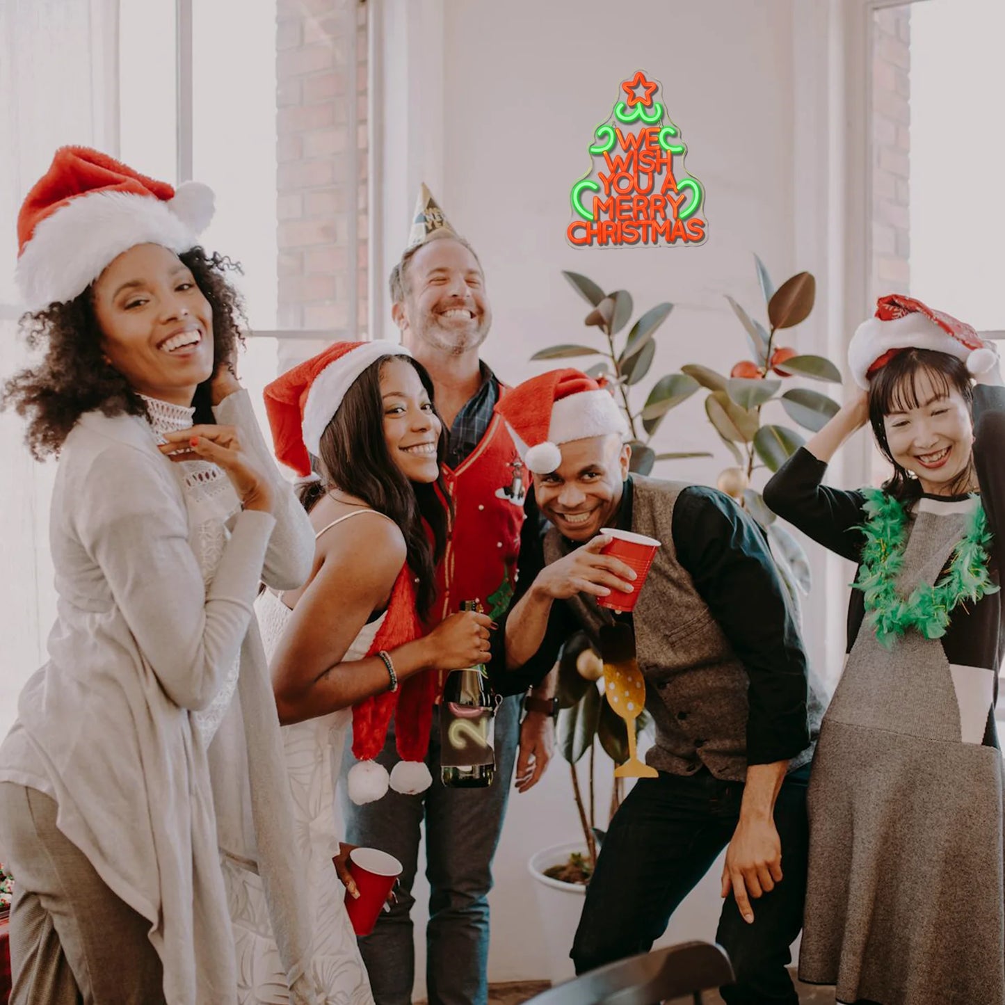 Desejamos a Você um Feliz Natal Letreiro de LED USB 5V - Econômico