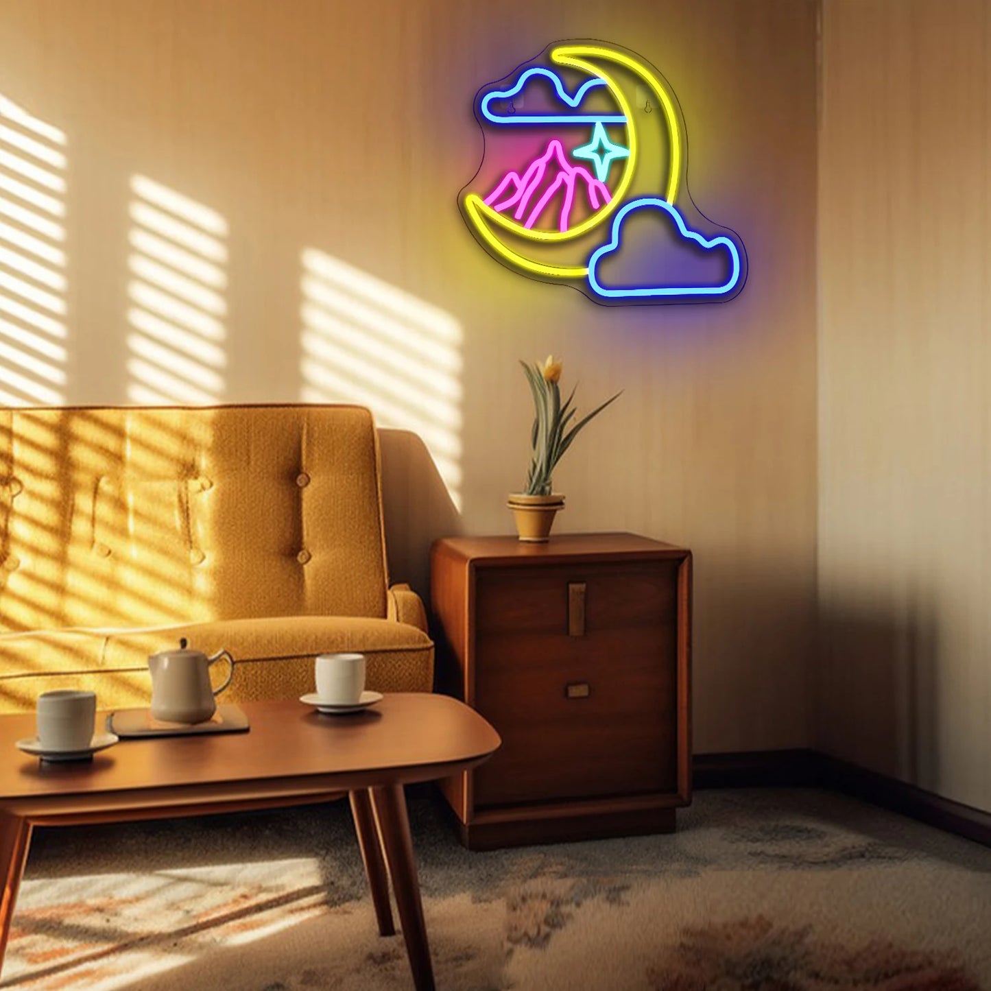 Mini letreiro LED neon USB Moon Cloud 5V - Econômico