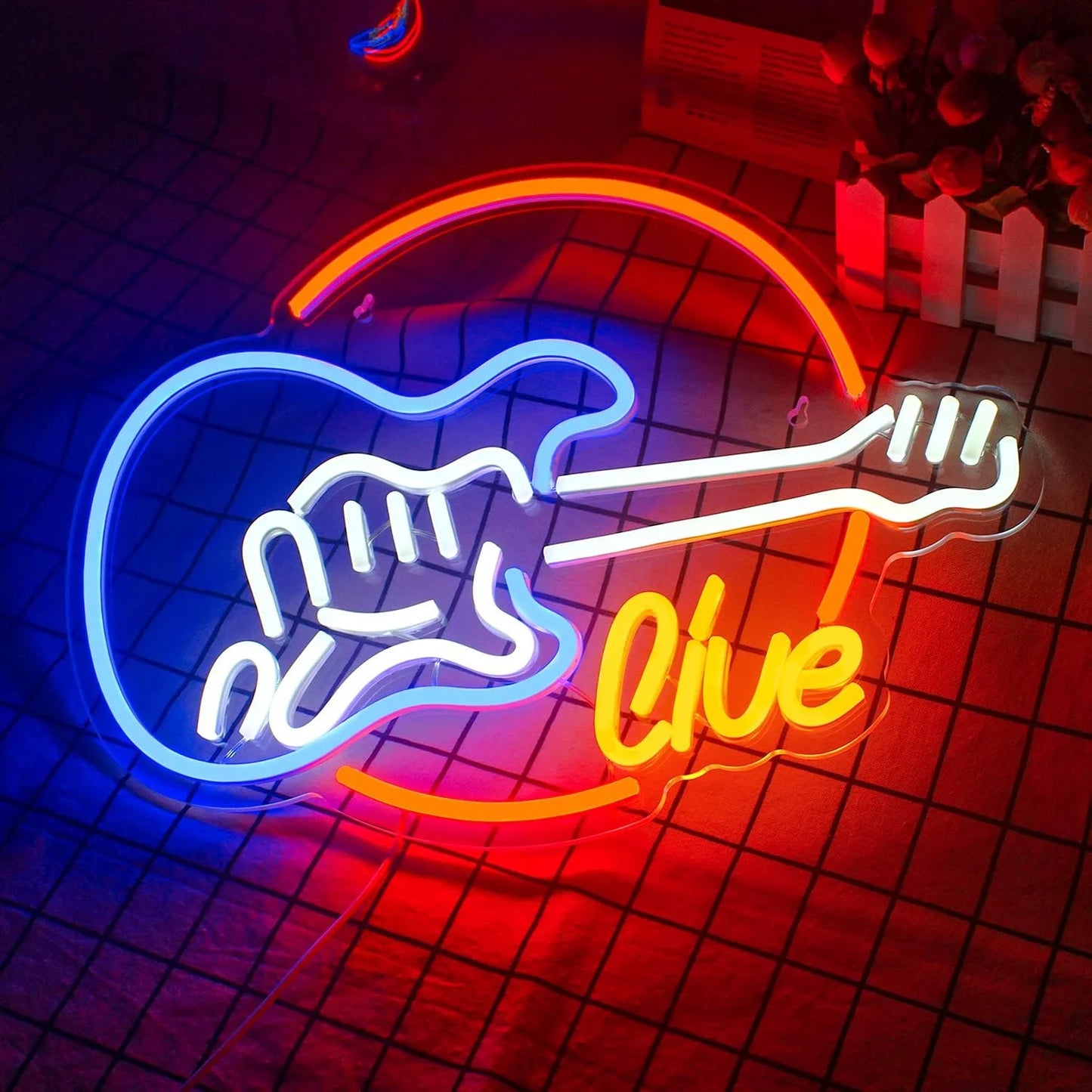 Letreiro de LED em Formato de Guitarra Musical 5V USB - Econômico