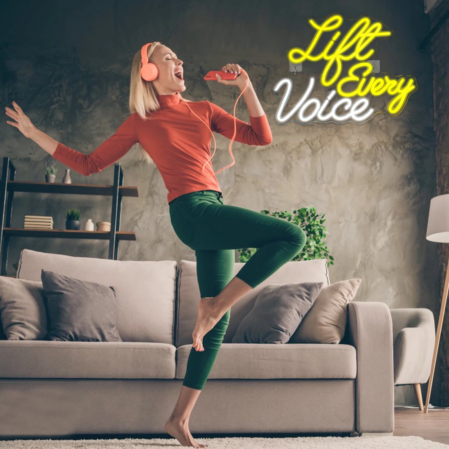 Letreiro de LED "Life Every Voice" 5V USB - Econômico