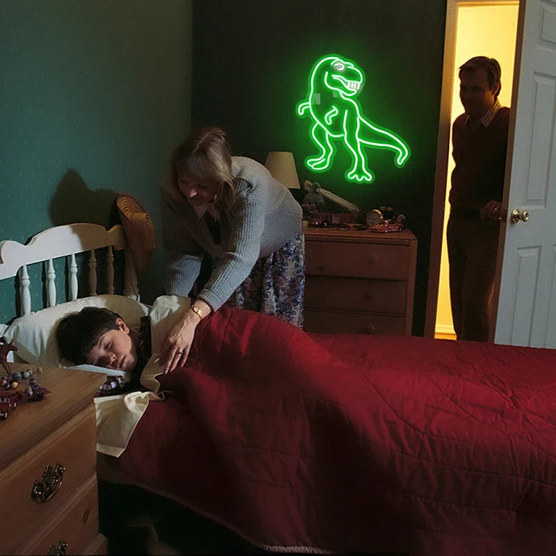 Sinal de Neon LED Dinossauros Divertidos 5V USB - Econômico