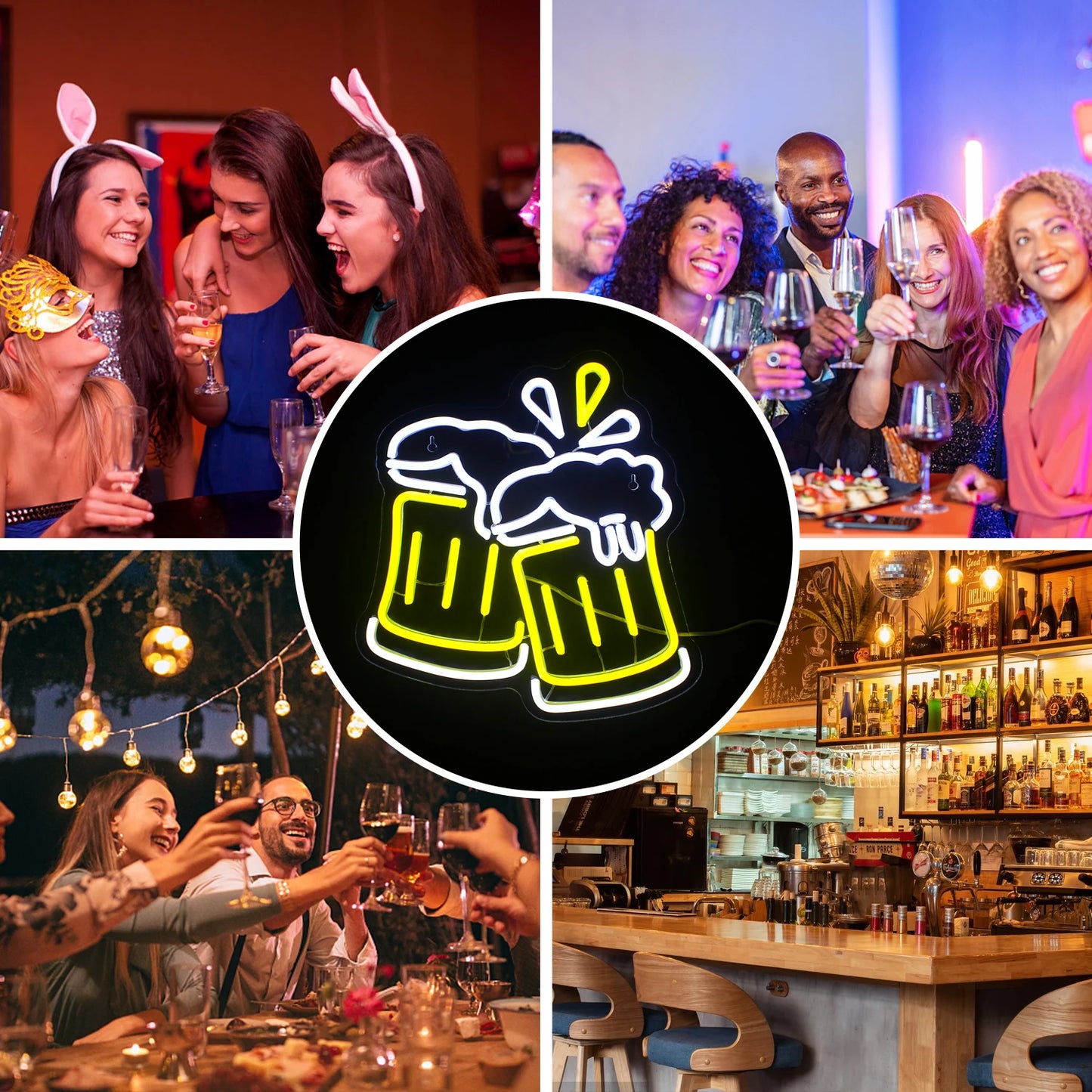 Letreiro de LED "Brinde de Cerveja" 5V USB - Econômico