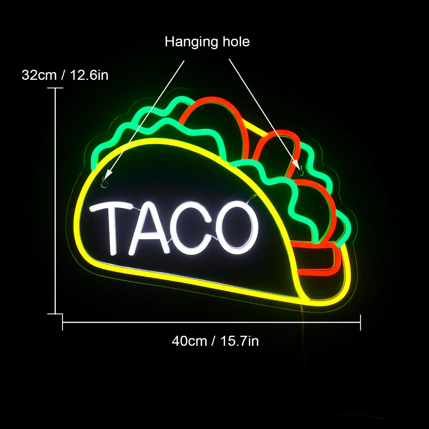 Tacos 5V USB Letreiro de LED - Econômico