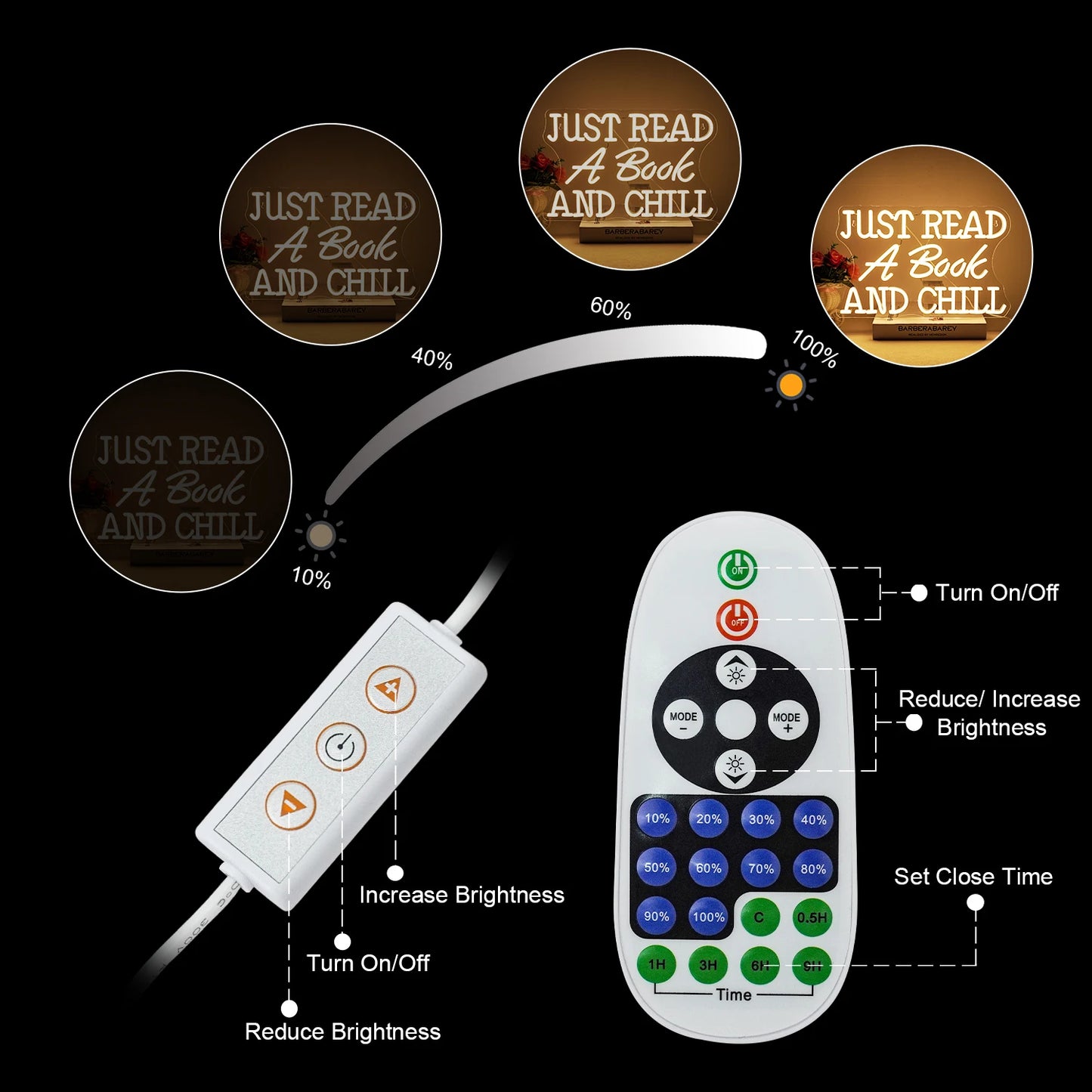 Apenas Leia um Livro e Relaxe 5V USB Letreiro de LED - Econômico