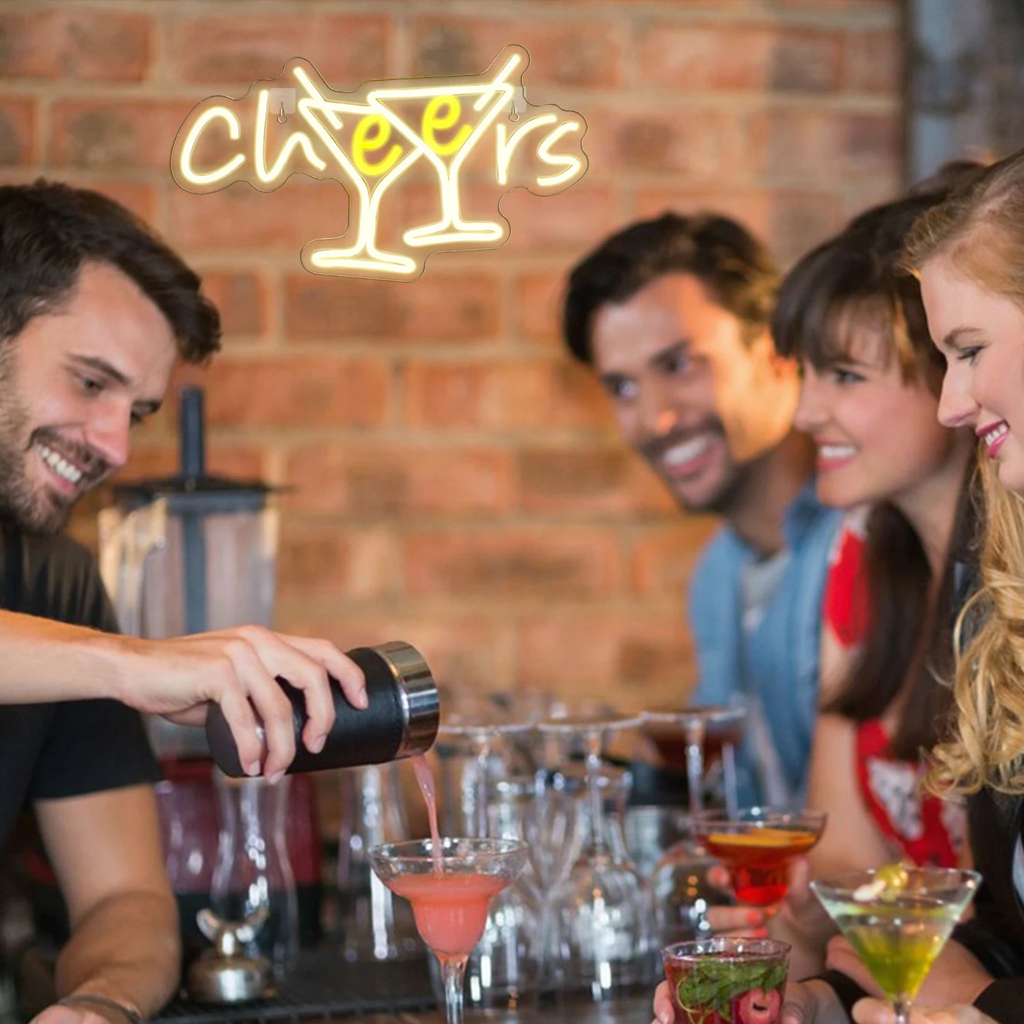Letreiro LED Cheers 5V USB - Econômico