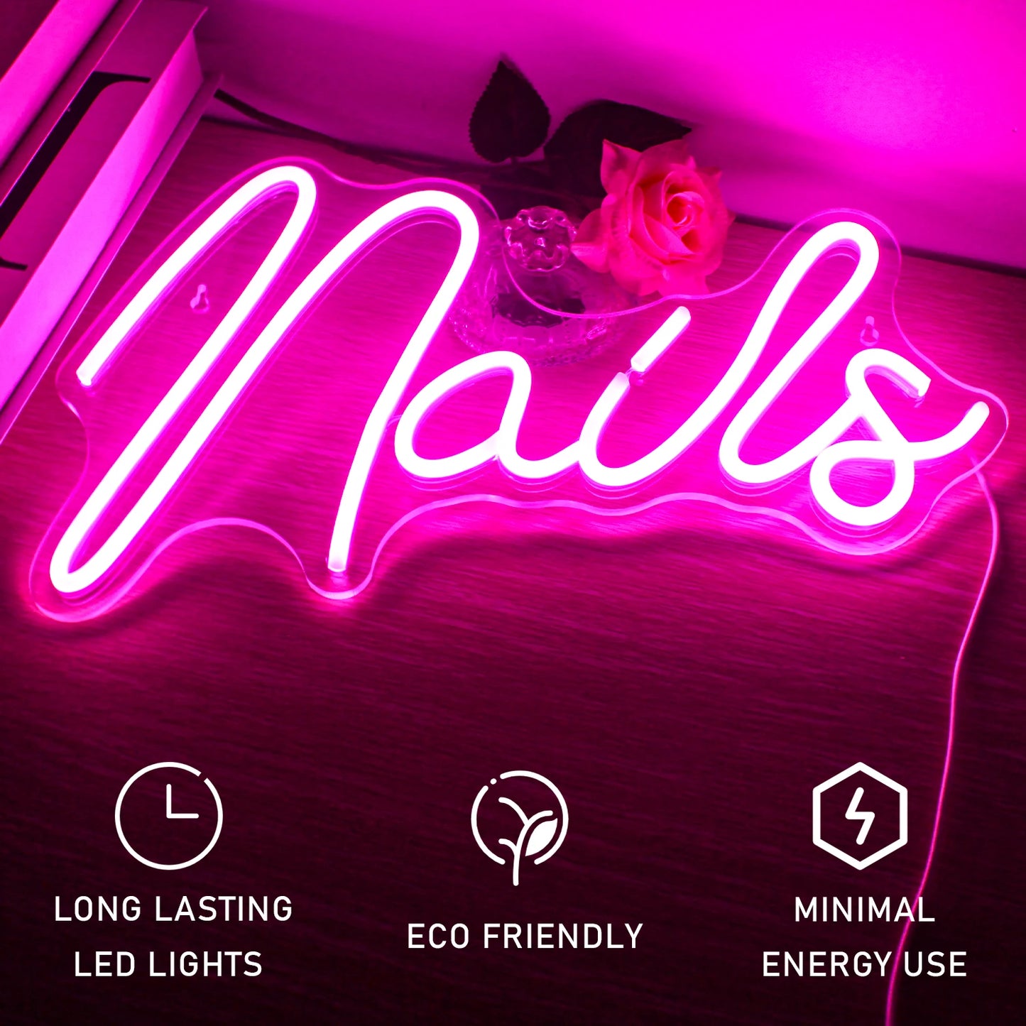 Letreiro de LED USB 5V para Unhas - Econômico
