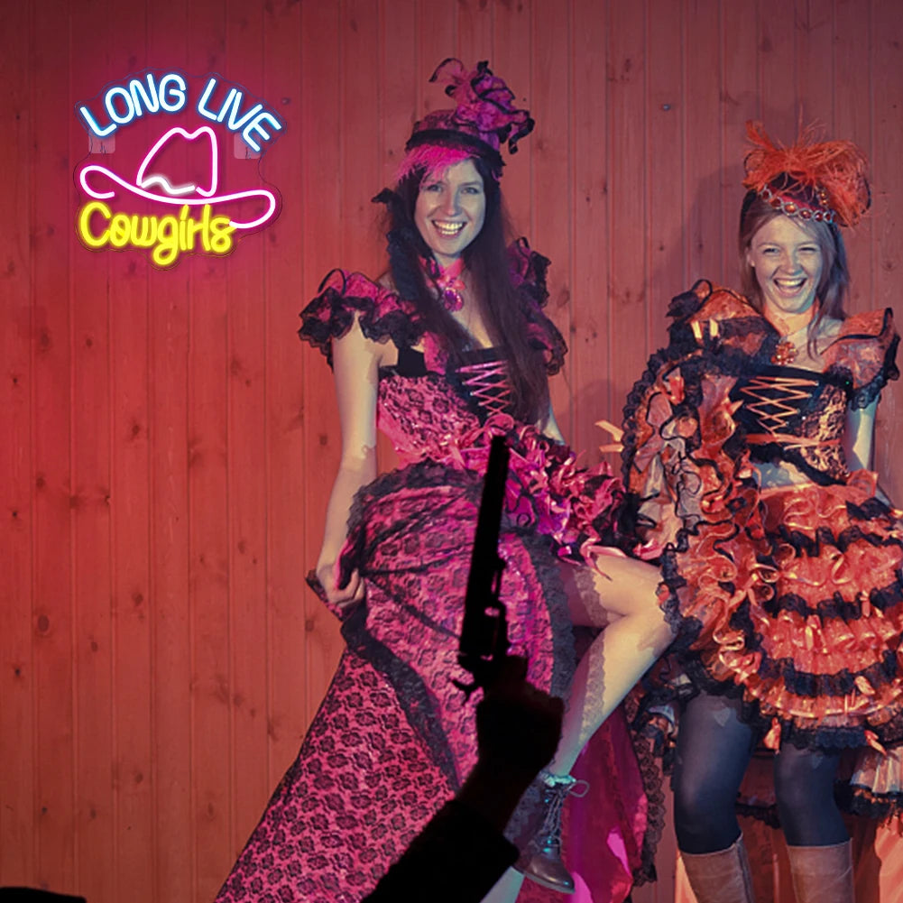 Viva as Cowgirls Letreiro de LED 5V USB - Econômico
