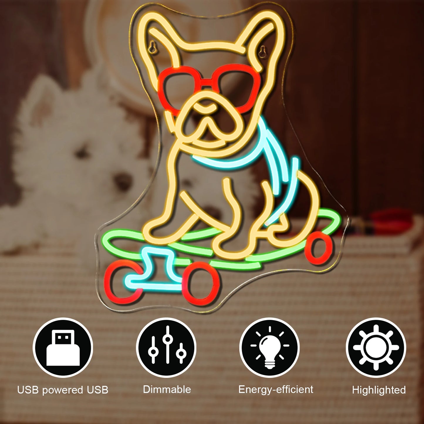 Cachorro de Skate 5V USB Letreiro de LED - Econômico