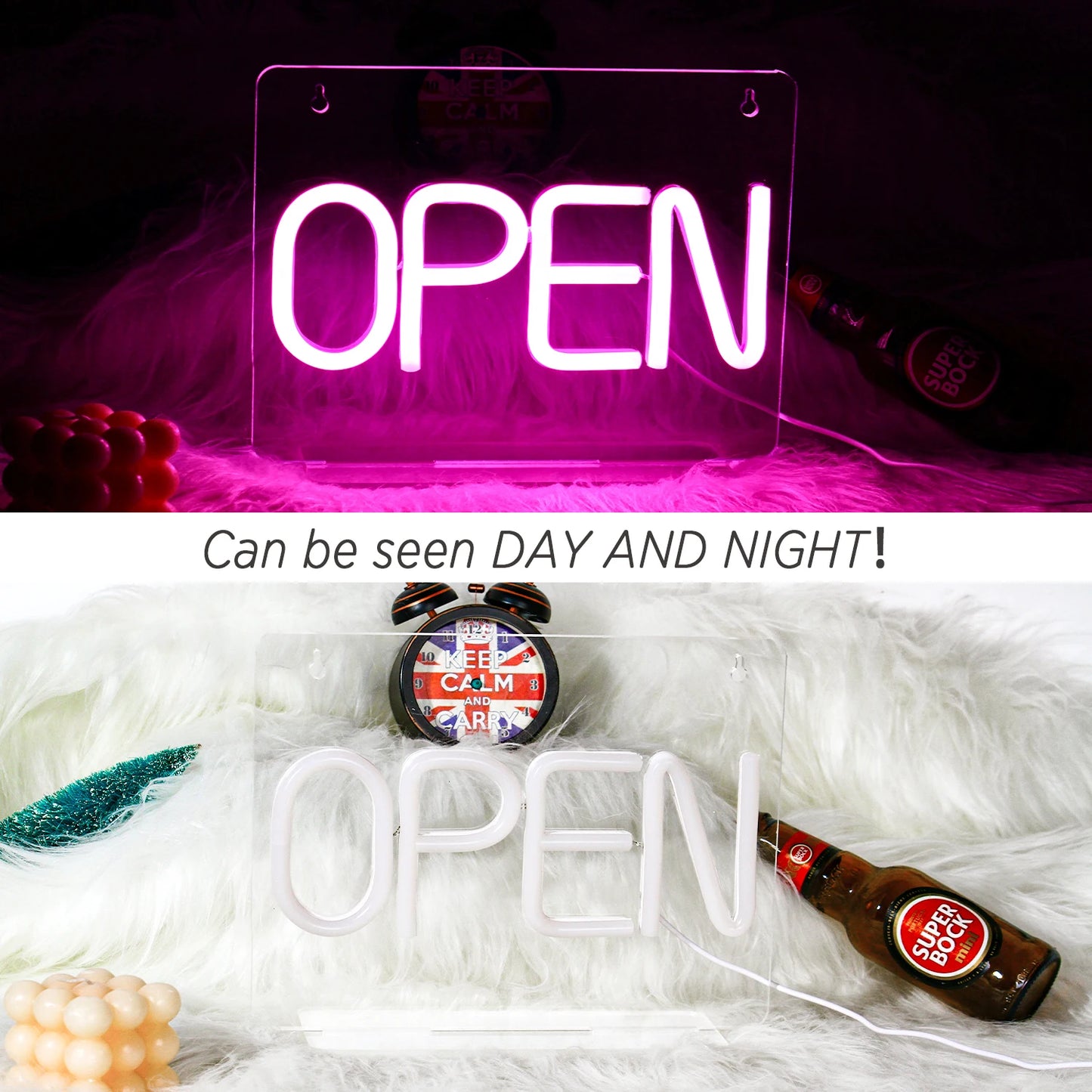 Letreiro de LED 5V USB "Open" - Econômico