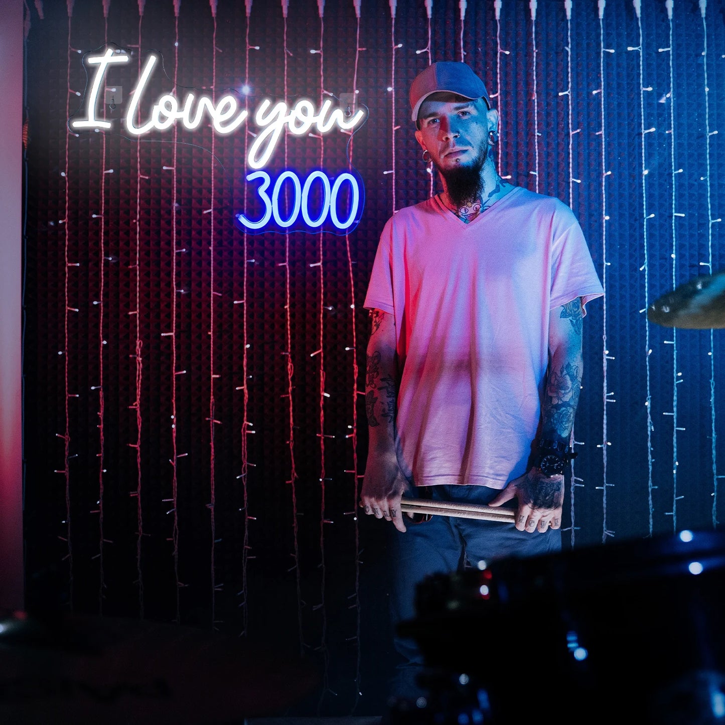 Amo Você 3000 Vezes Letreiro de LED USB 5V - Econômico