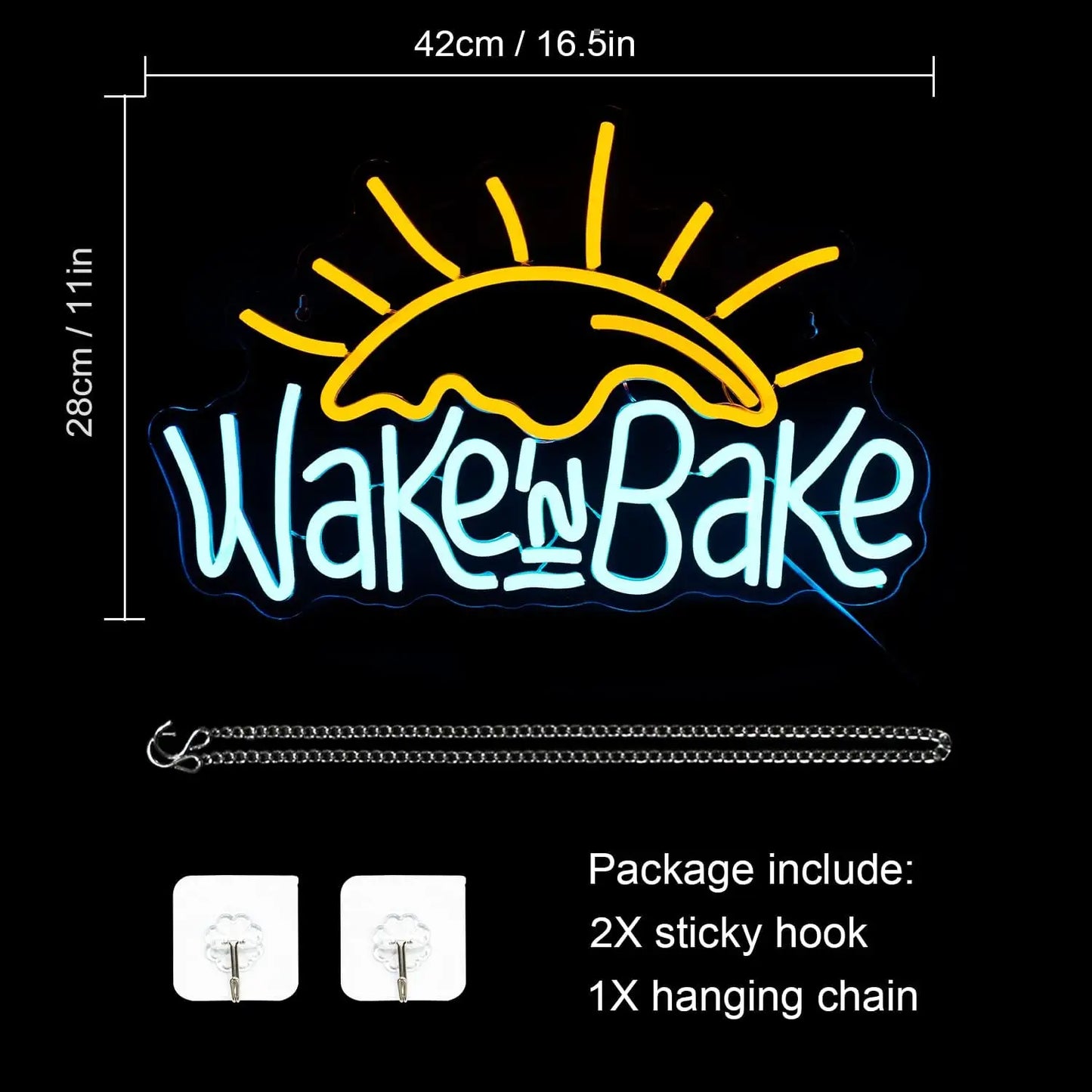 Letreiro de LED 5V USB "Wake in Bake" - Econômico