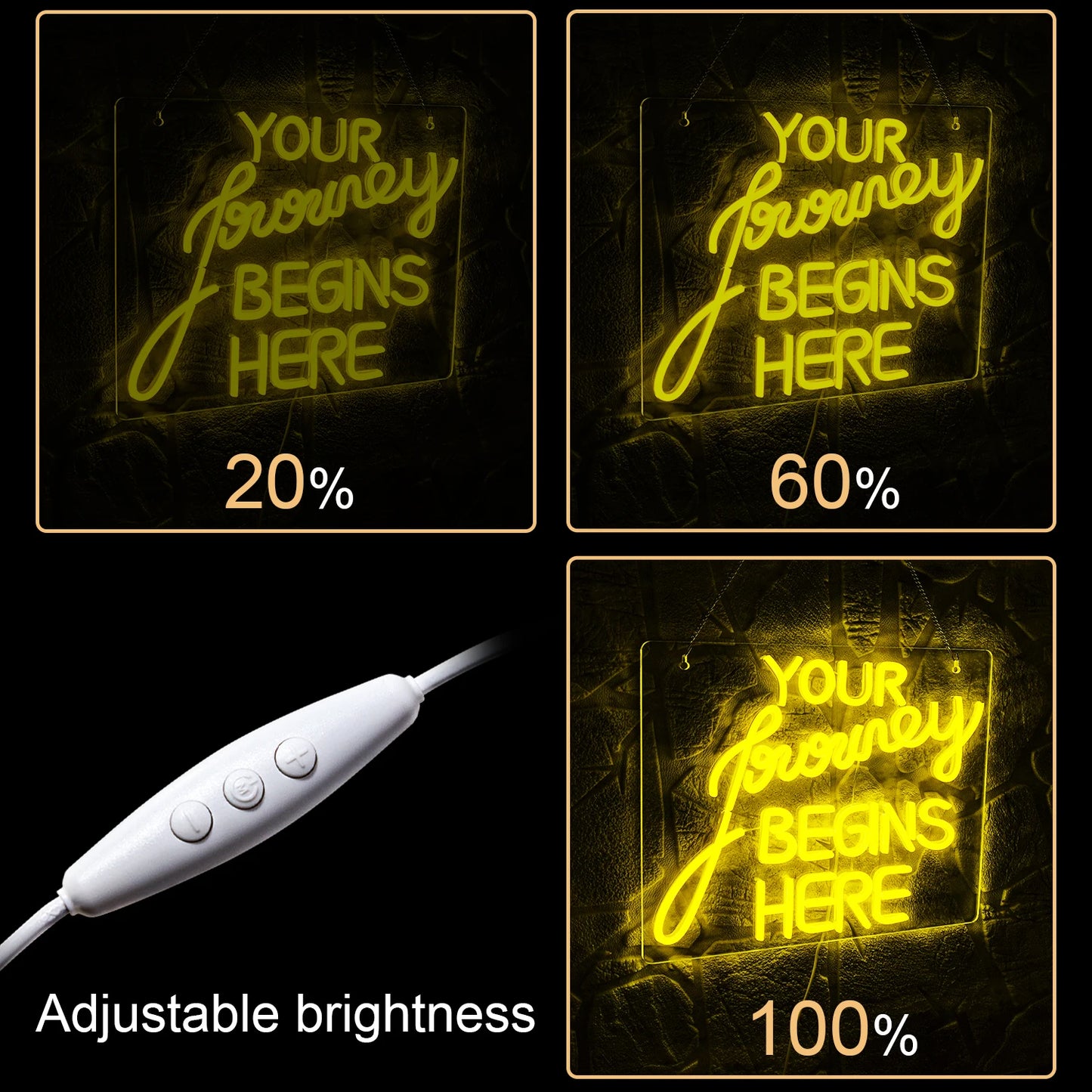 Letreiro de LED USB 5V Journey Begin - Econômico