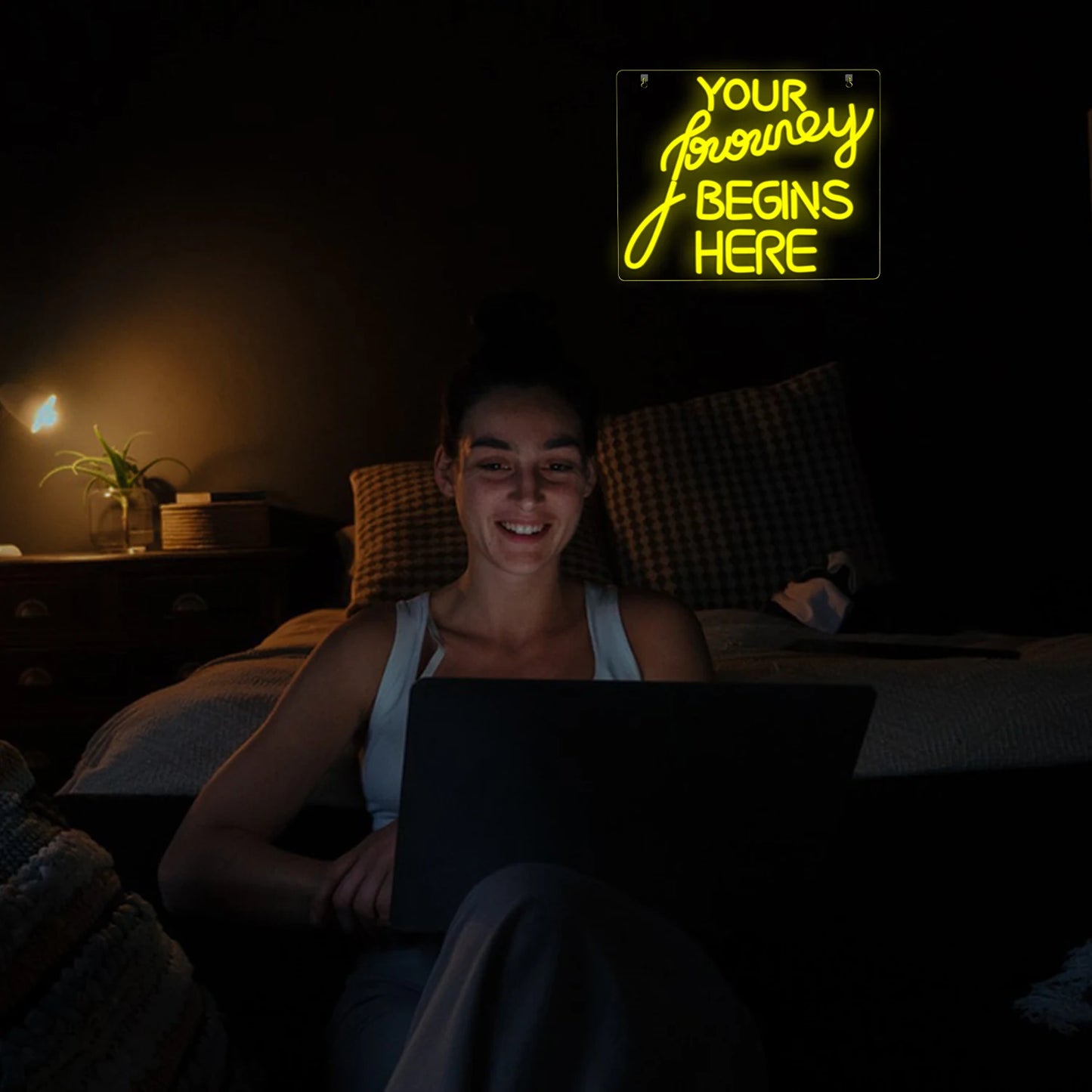 Letreiro de LED USB 5V Journey Begin - Econômico