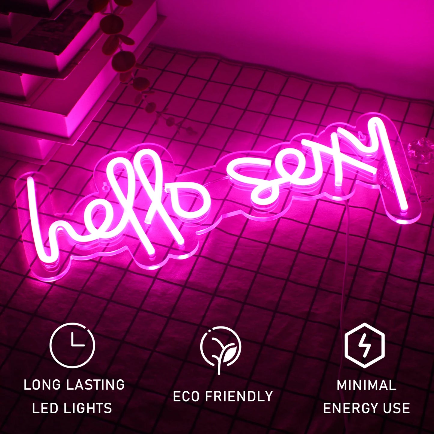 Letreiro de LED "Hello Sexy" 5V USB - Econômico
