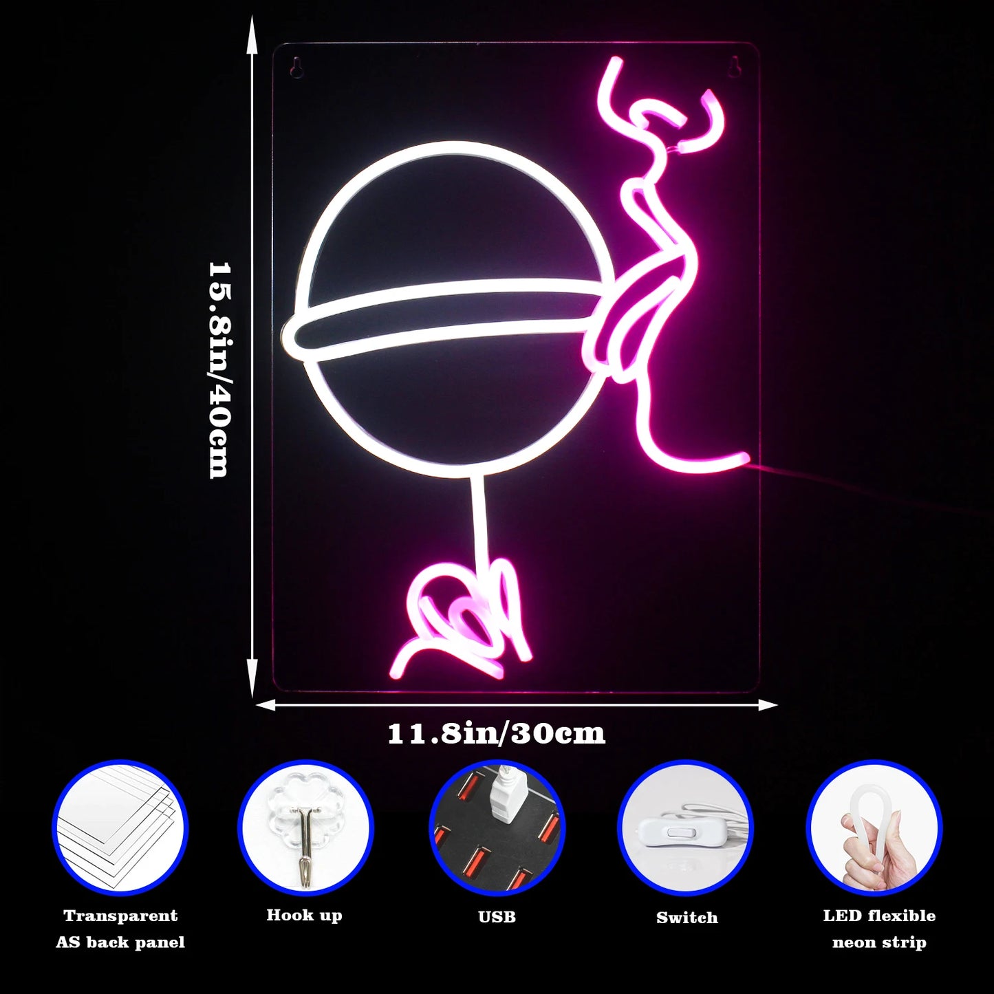 Letreiro de LED USB 5V para Festas - Econômico