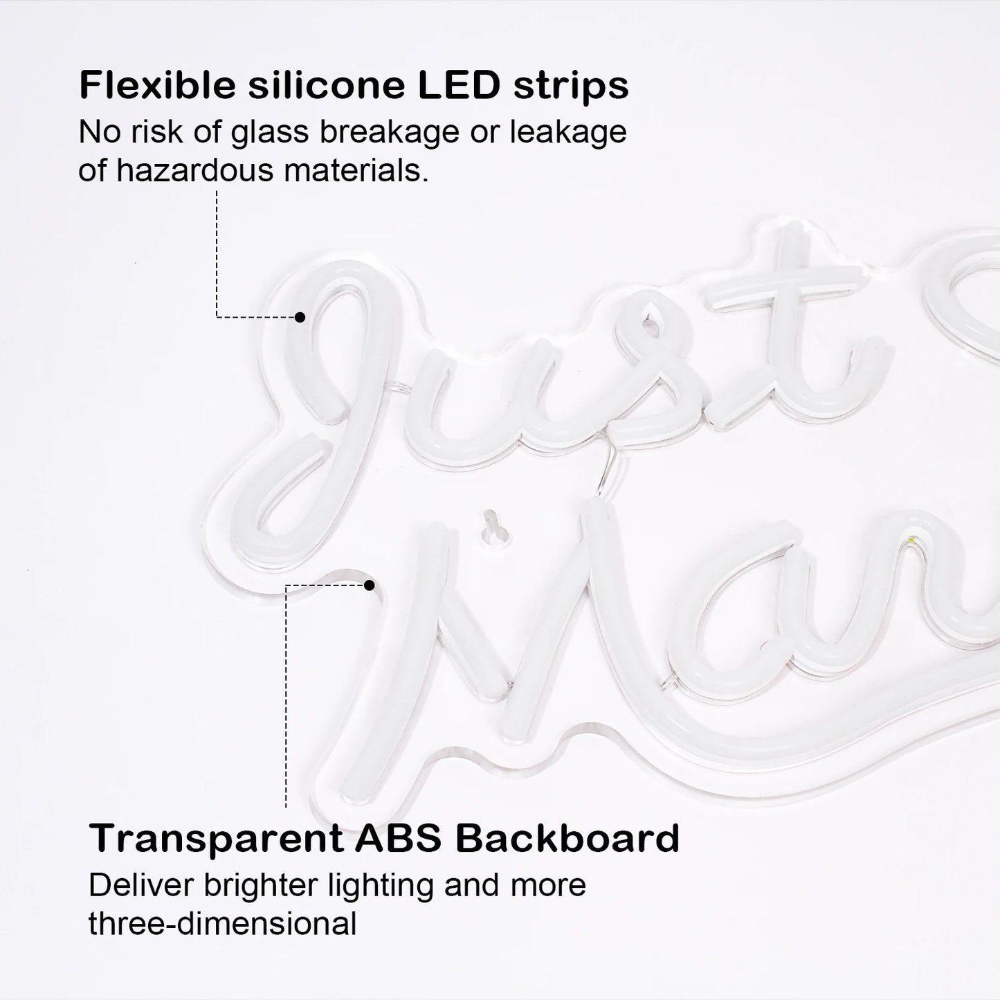 Letreiro de LED "Just Married" 5V USB - Econômico