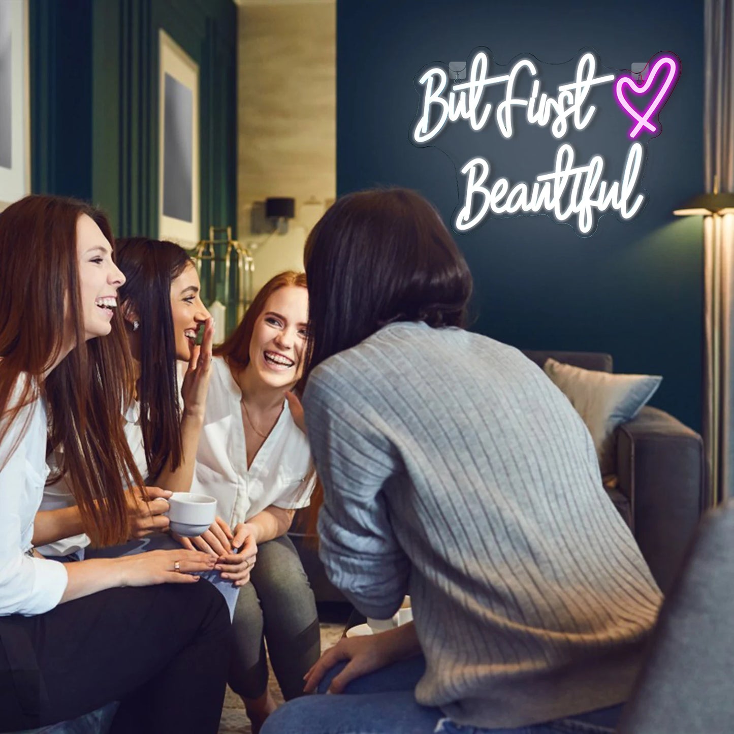 Primeiro, Beleza - Letreiro Luminoso de LED USB 5V - Econômico