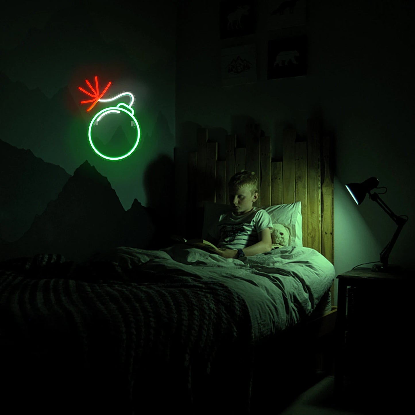 Letreiro de LED Verde 5V USB - Econômico