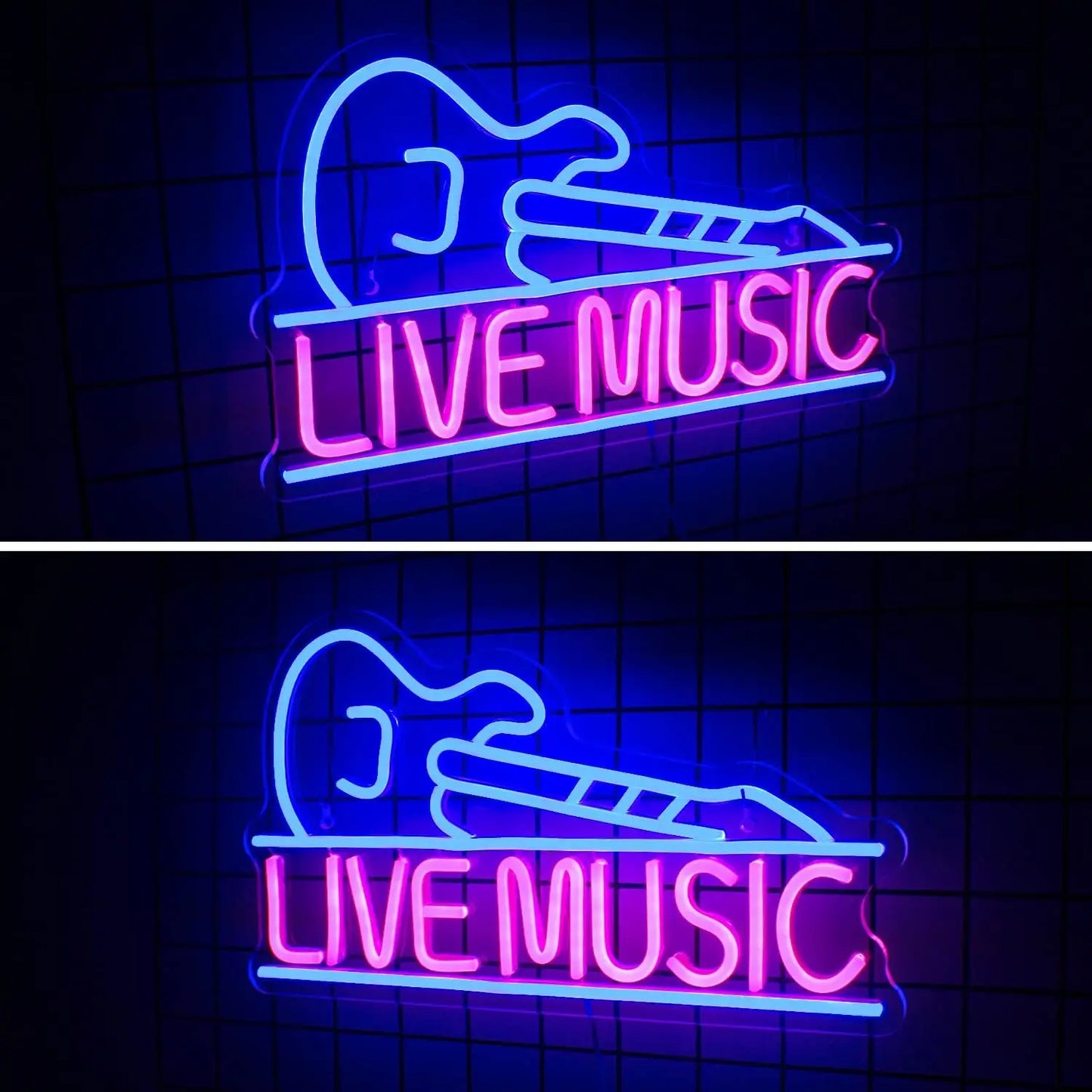 Guitarra de Música ao Vivo 5V USB Letreiro de LED - Econômico