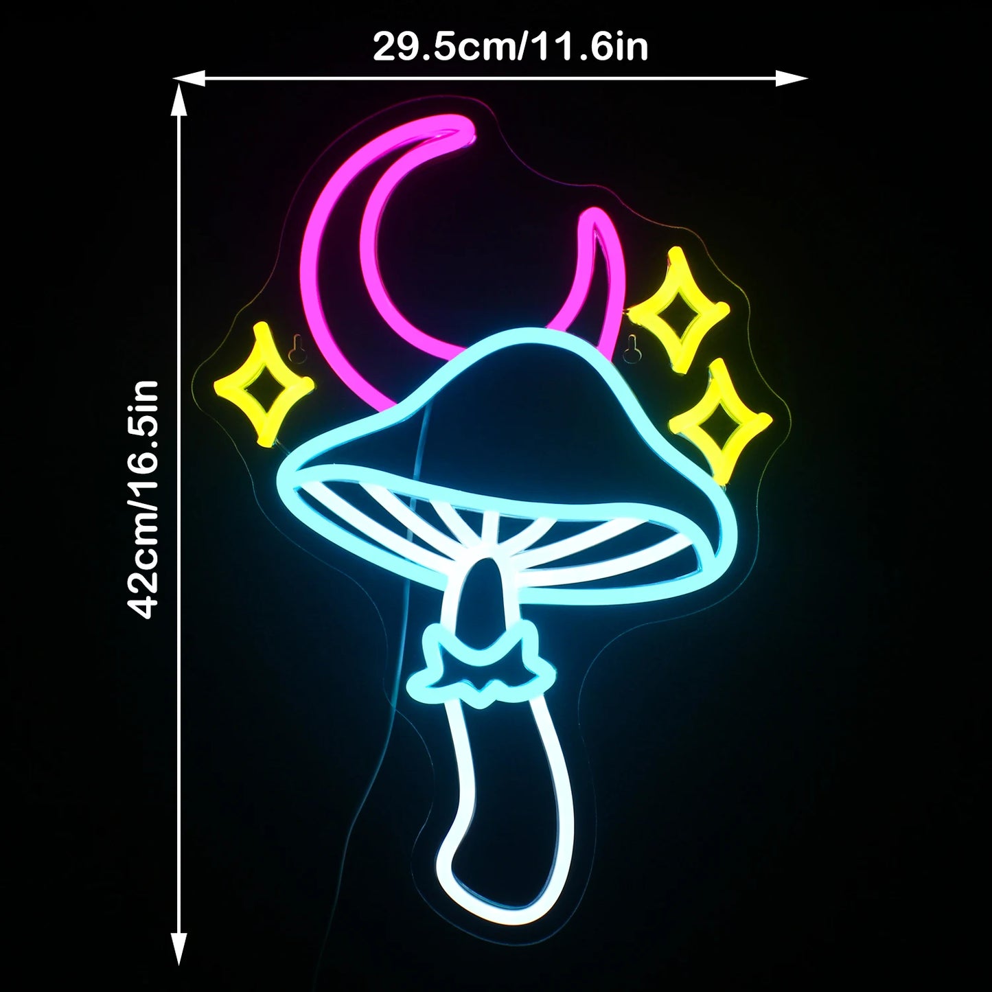 Letreiro de LED Estrela Lua Cogumelo 5V USB - Econômico