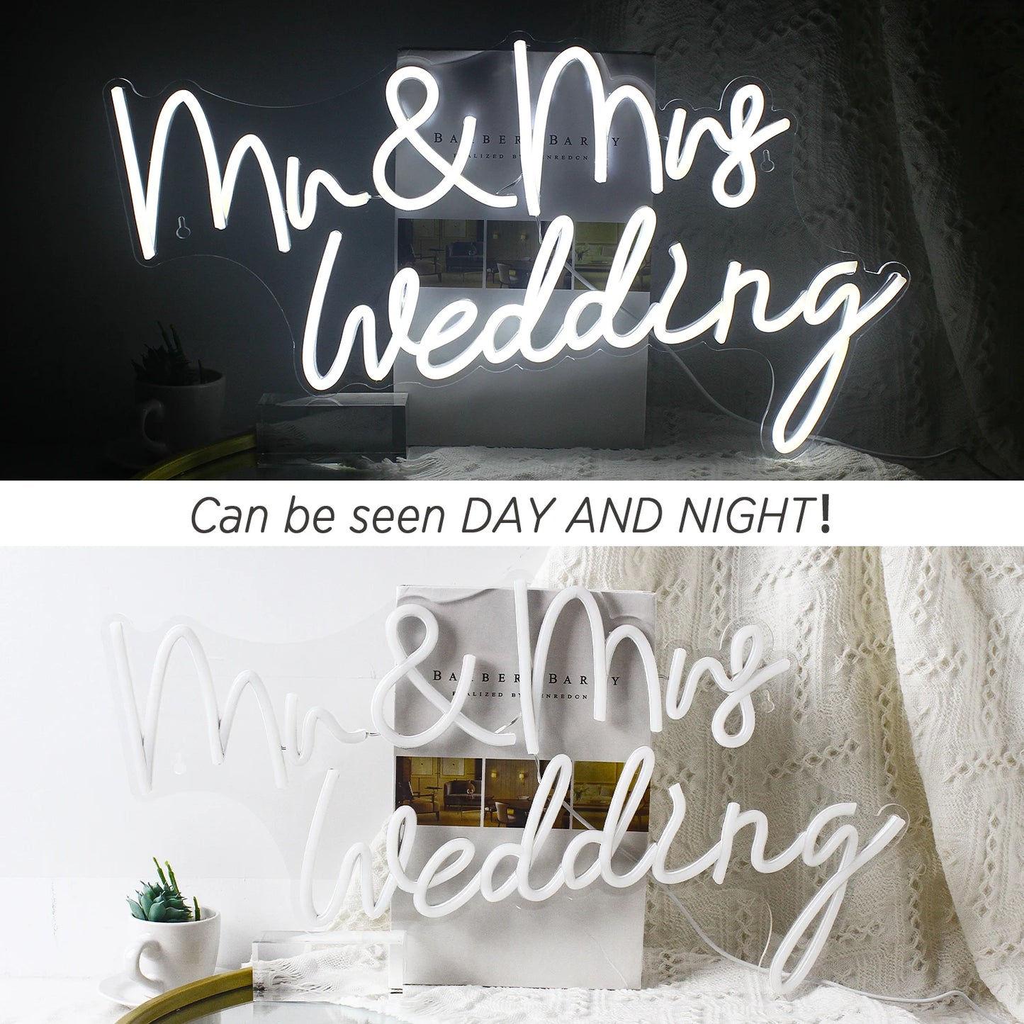 Letreiro de LED Mr&Mrs Casamento 5V USB - Econômico