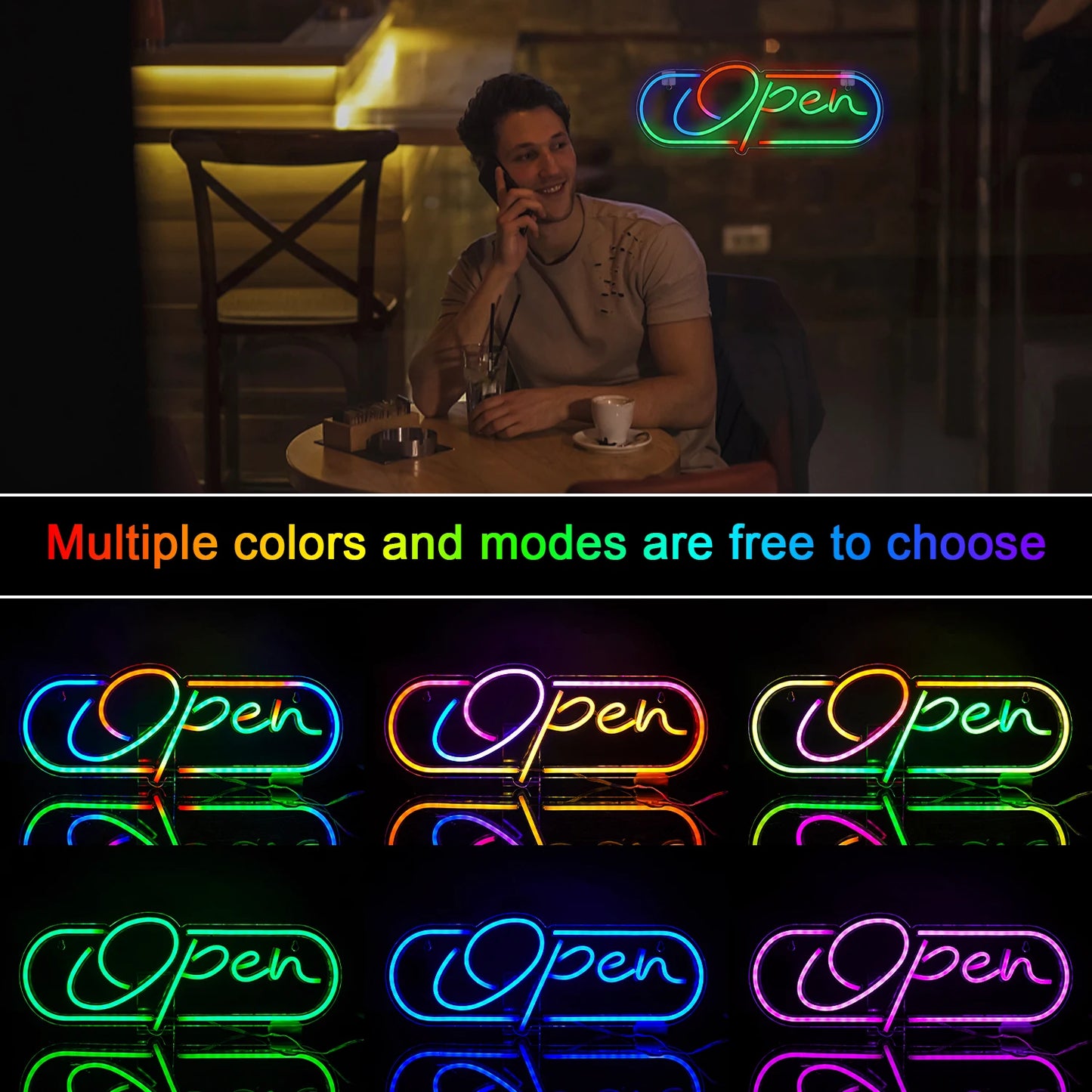 Letreiro de LED RGB Aberto 5V USB - Econômico