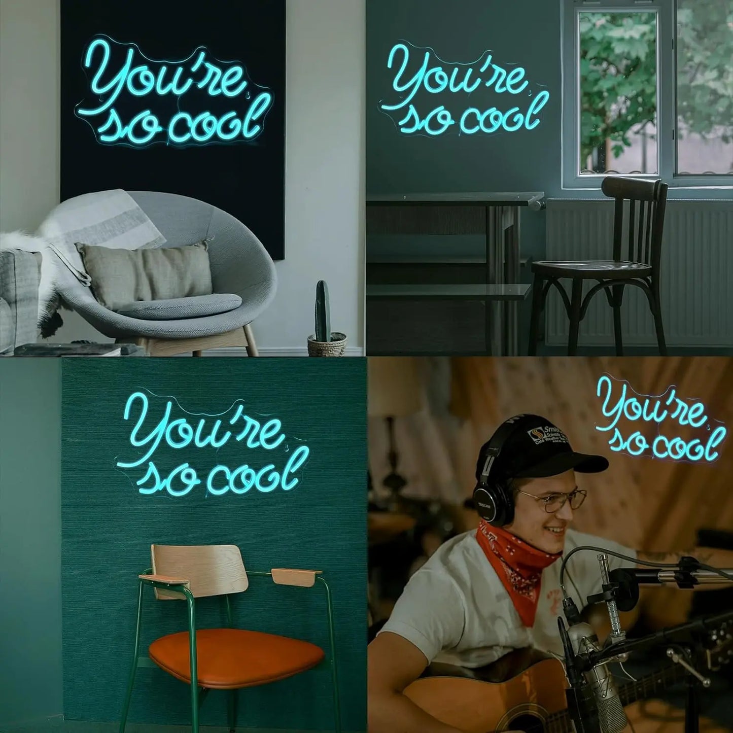 Letreiro de LED Ice Blue You Are So Cool 5V USB - Econômico