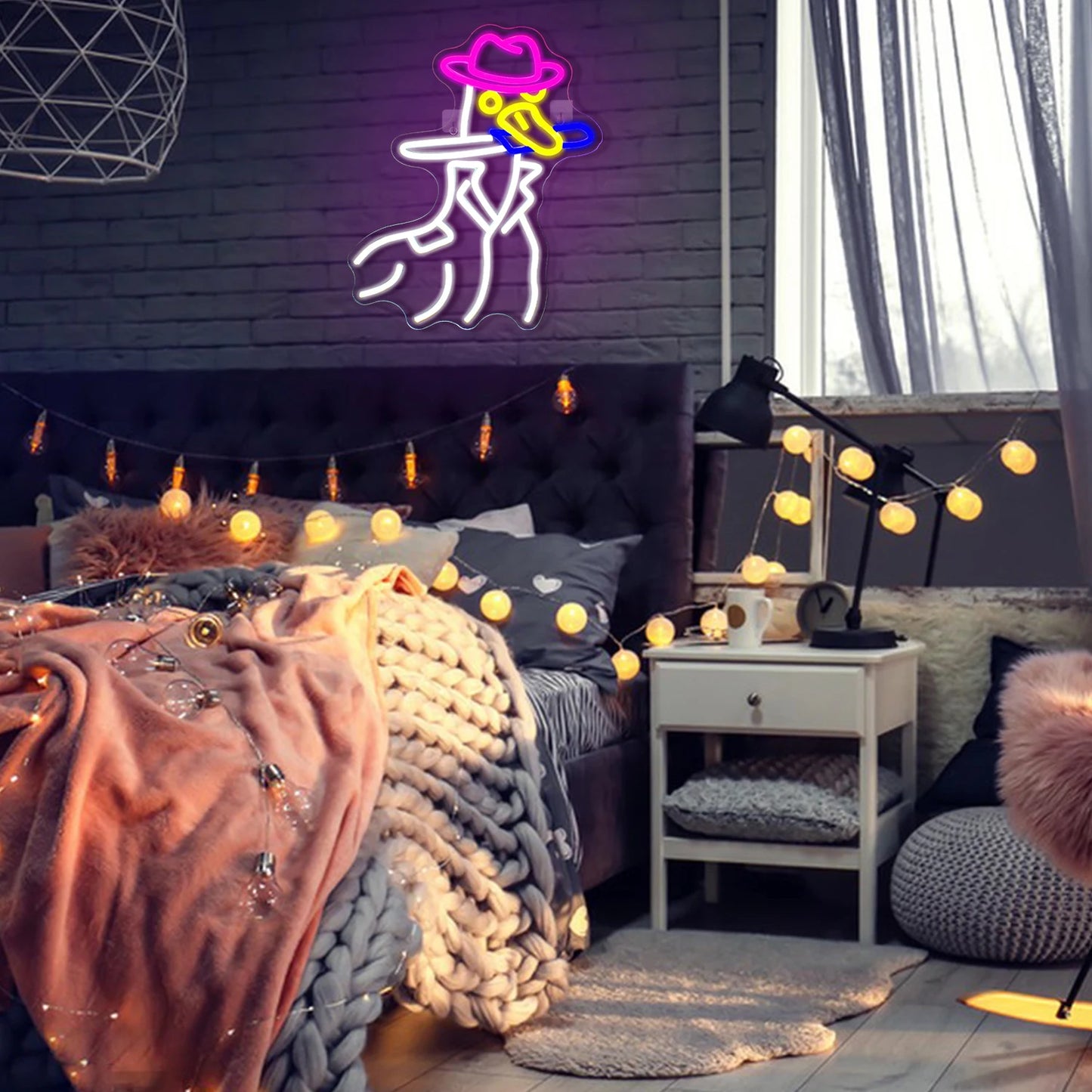 Letreiro de LED Pato Cowboy 5V USB - Econômico