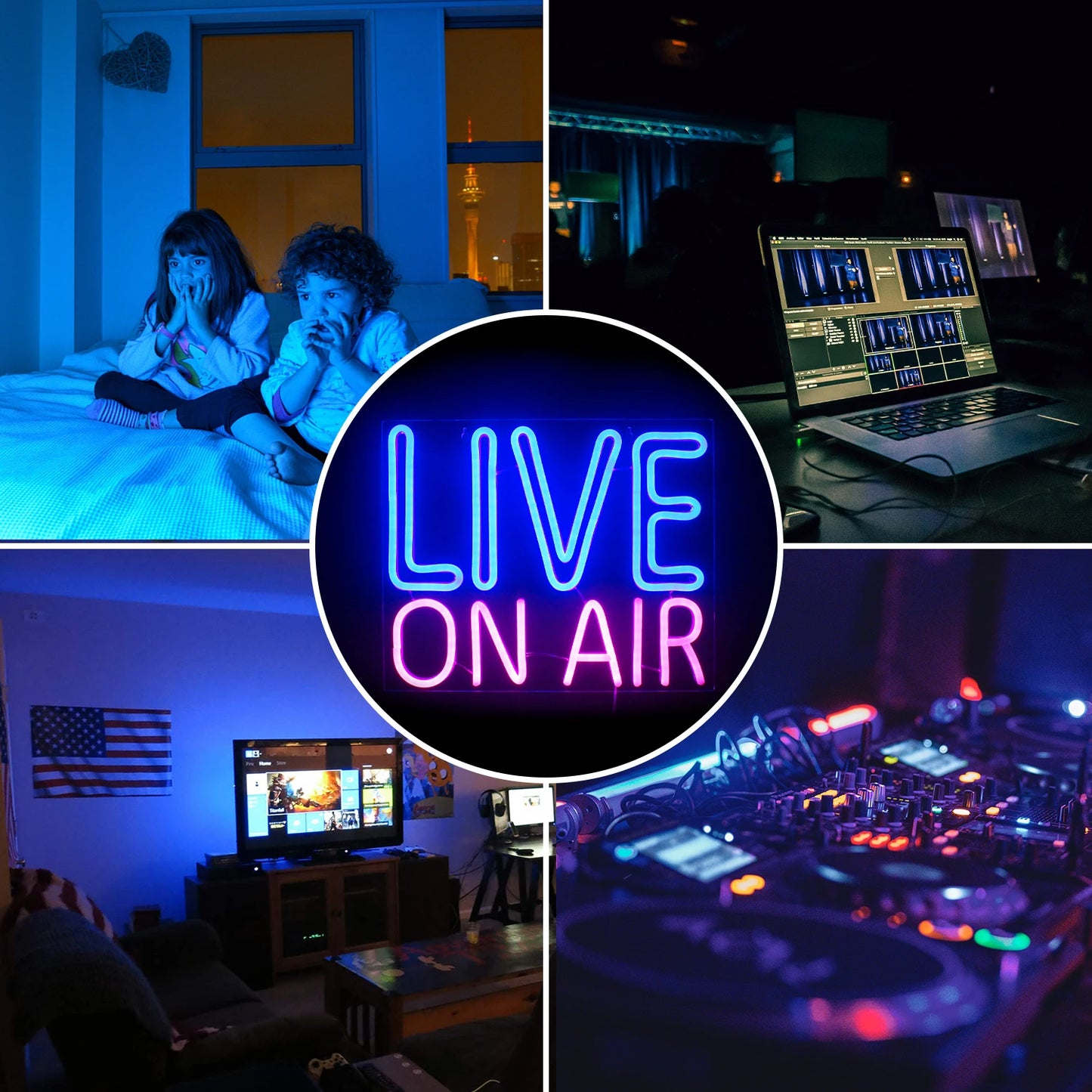 Letreiro de LED "Live On Air" 5V USB - Econômico