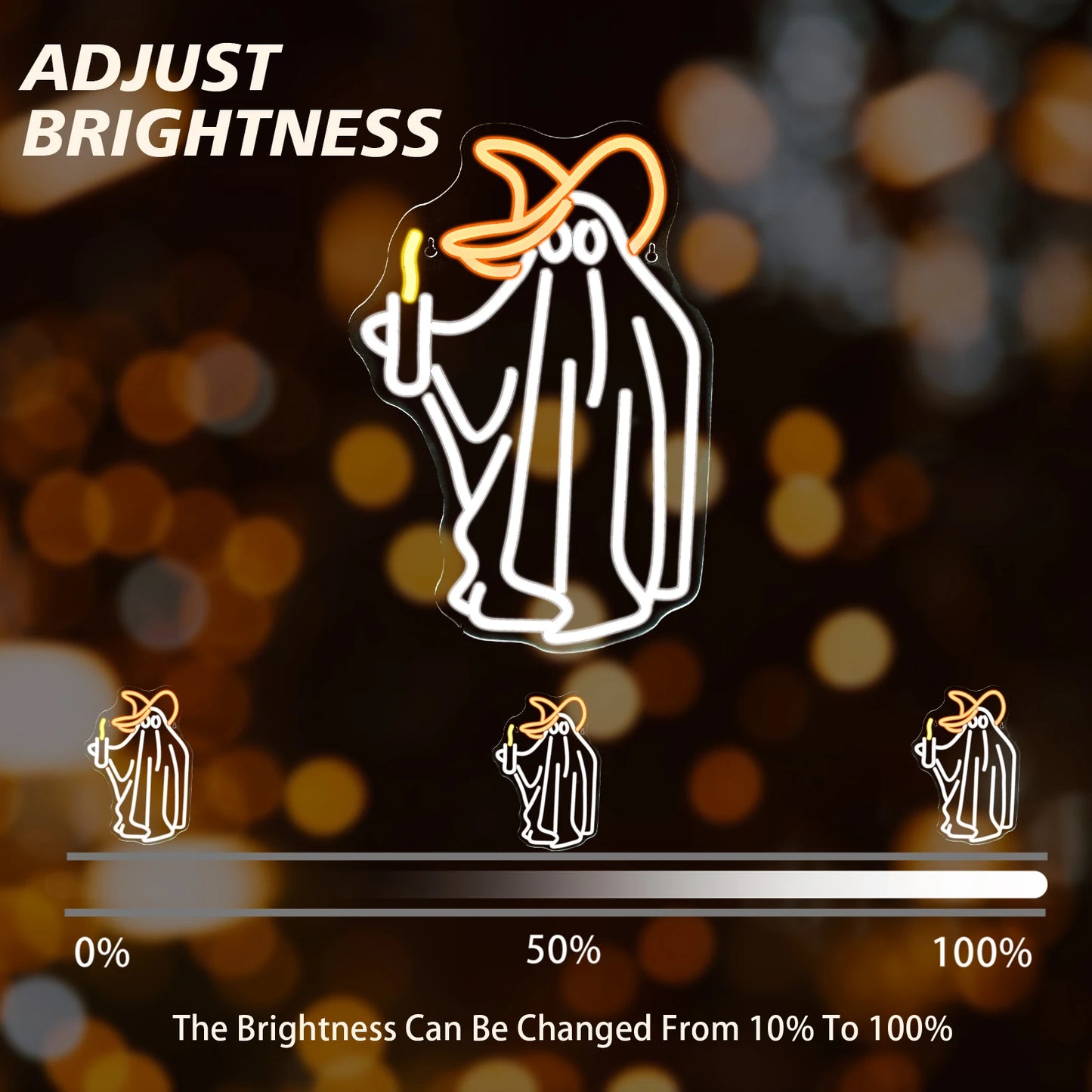 Letreiro de LED Ghost 5V USB - Econômico