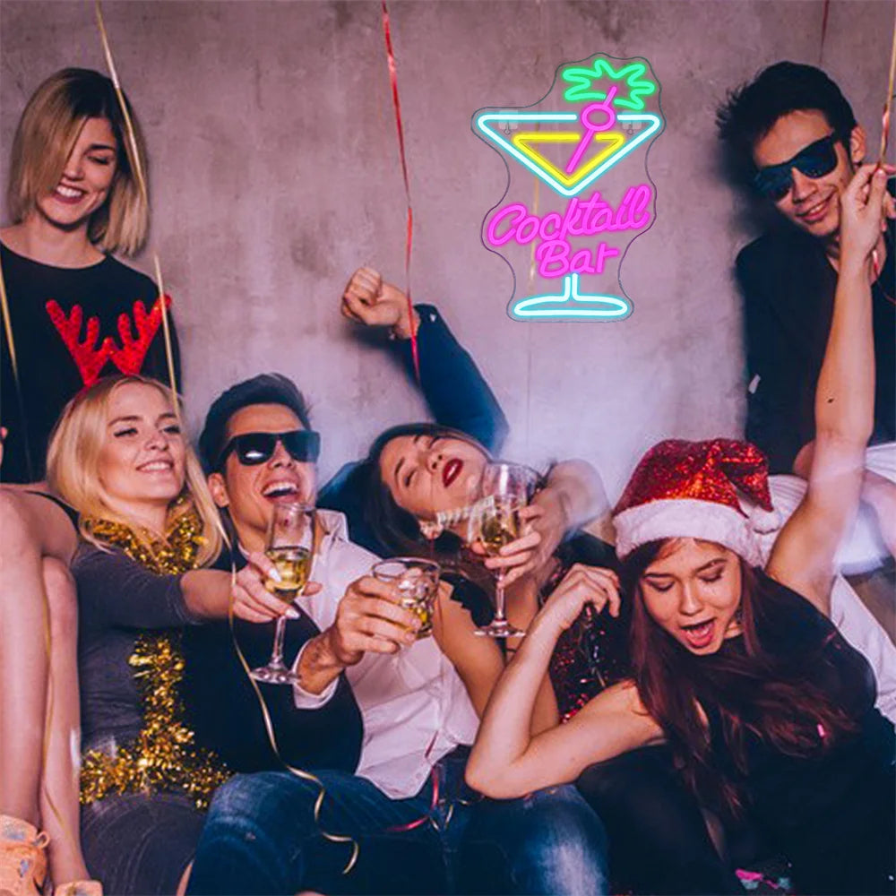 Letreiro de LED USB 5V para Bar de Coquetéis - Econômico