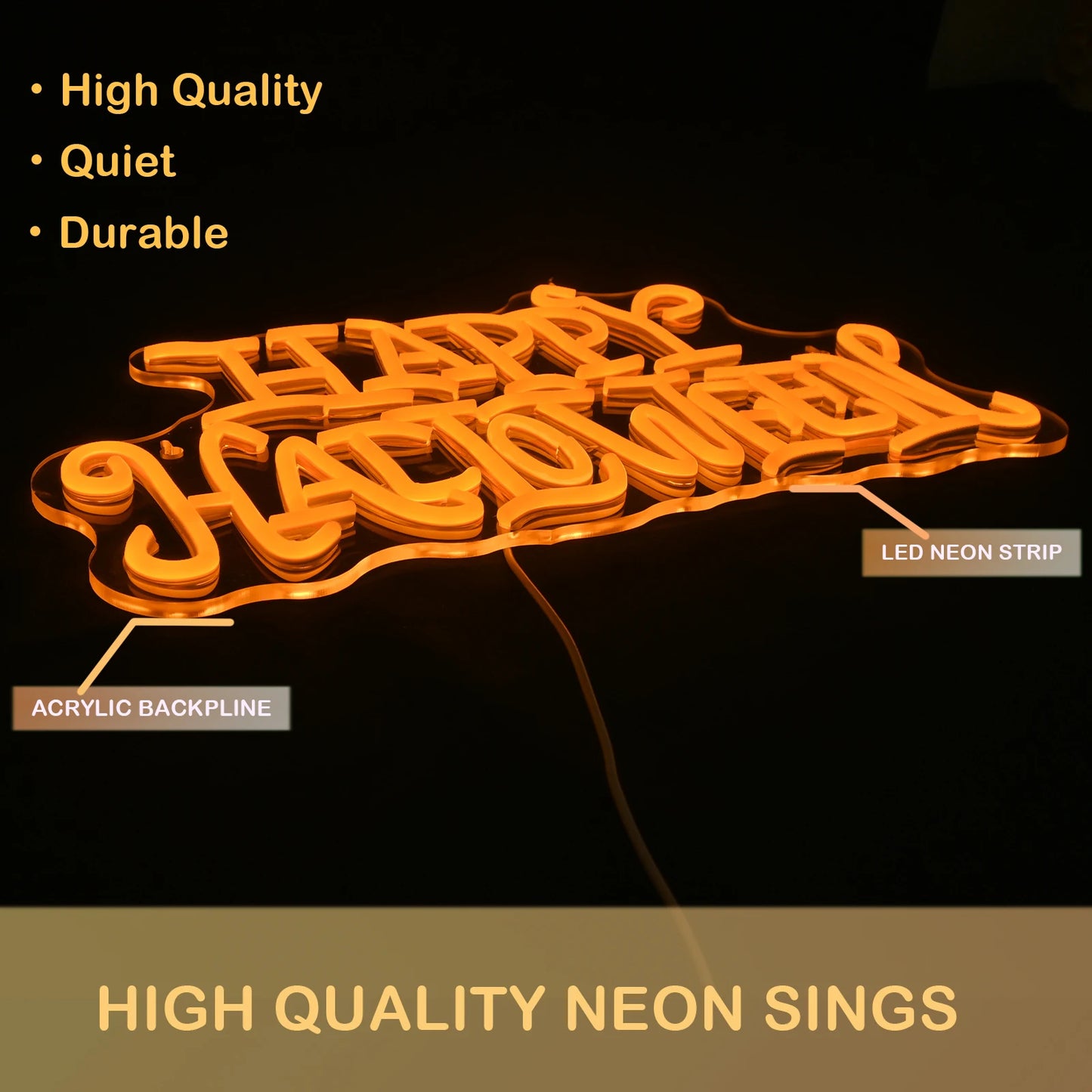 Letreiro de LED 5V USB Happy Halloween - Econômico