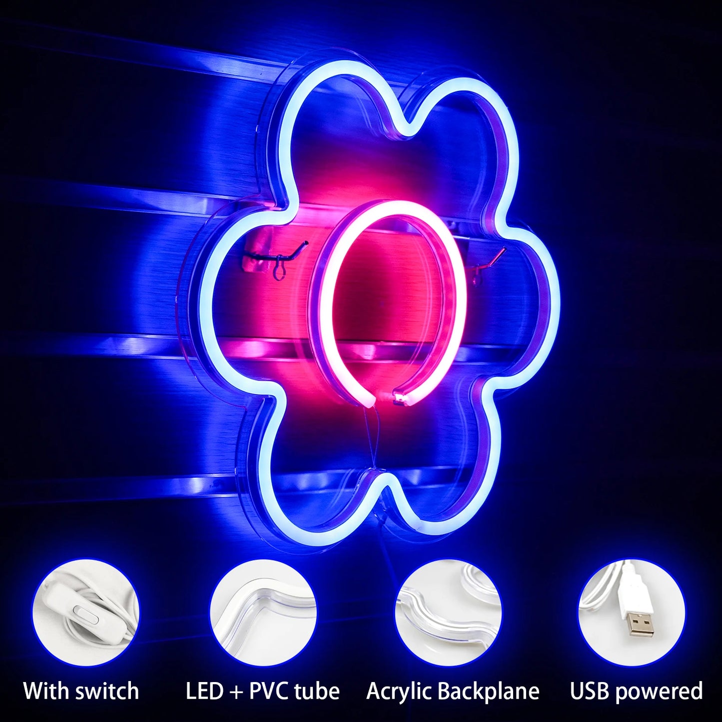 Placa de LED Flor 5V USB - Econômica