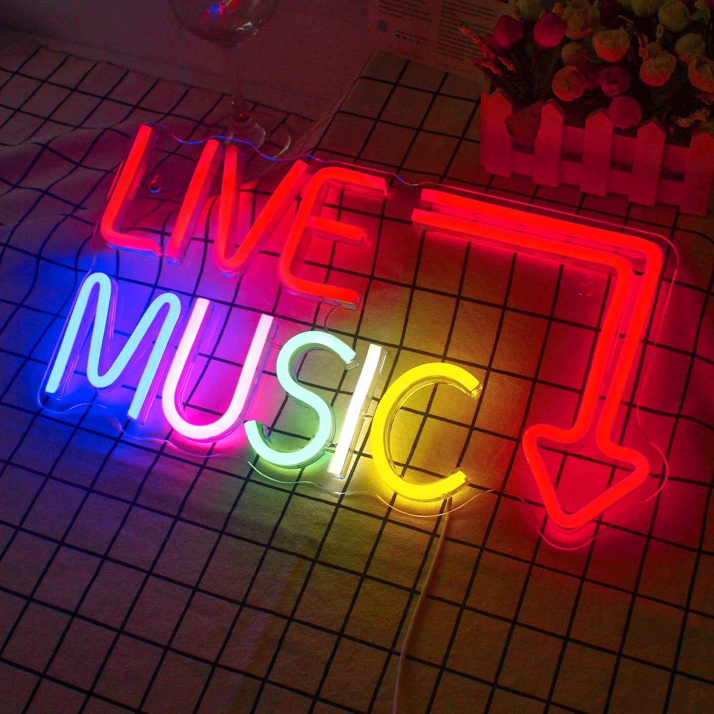 Letreiro de LED para Música ao Vivo 5V USB - Econômico