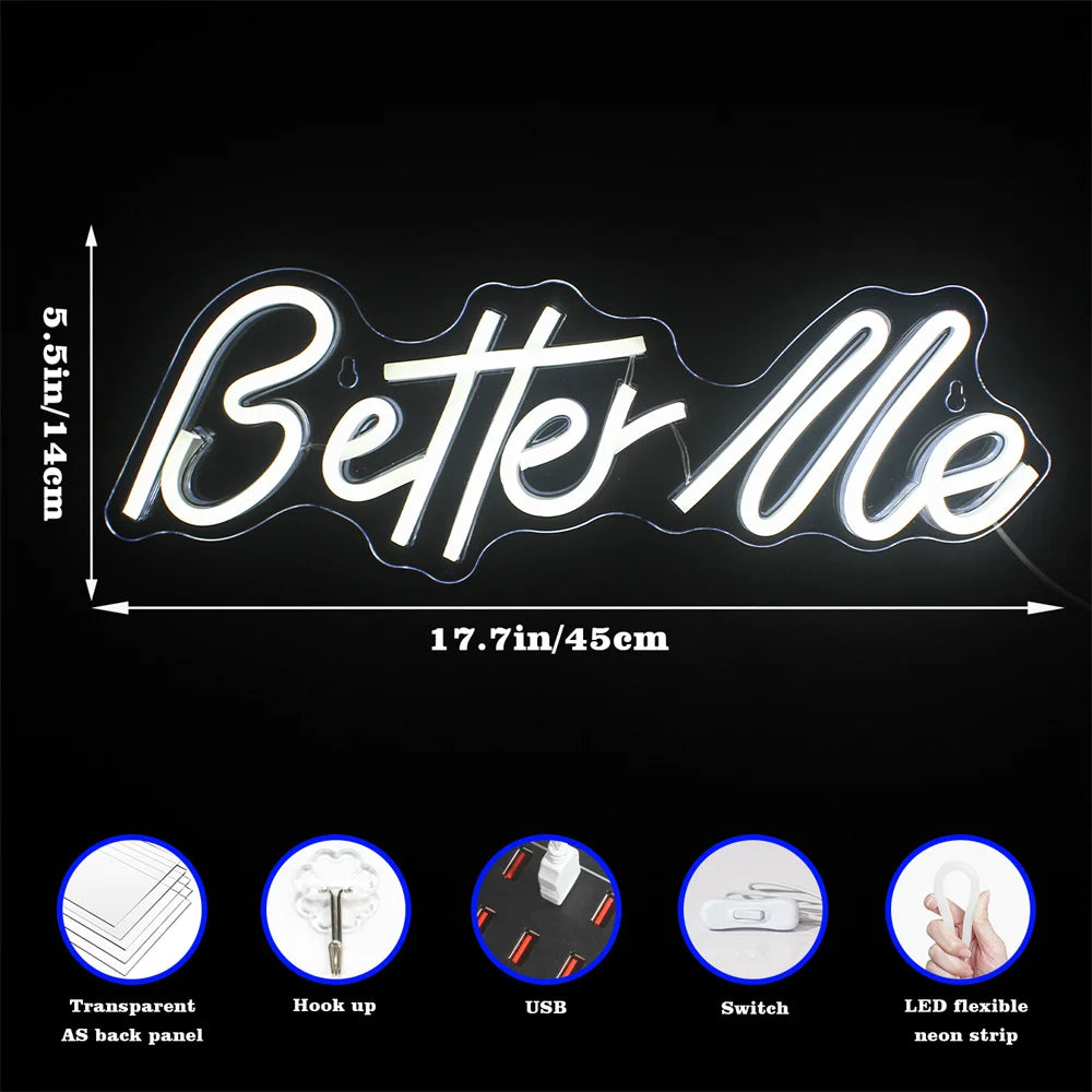 Letreiro de LED 5V USB Better Me - Econômico