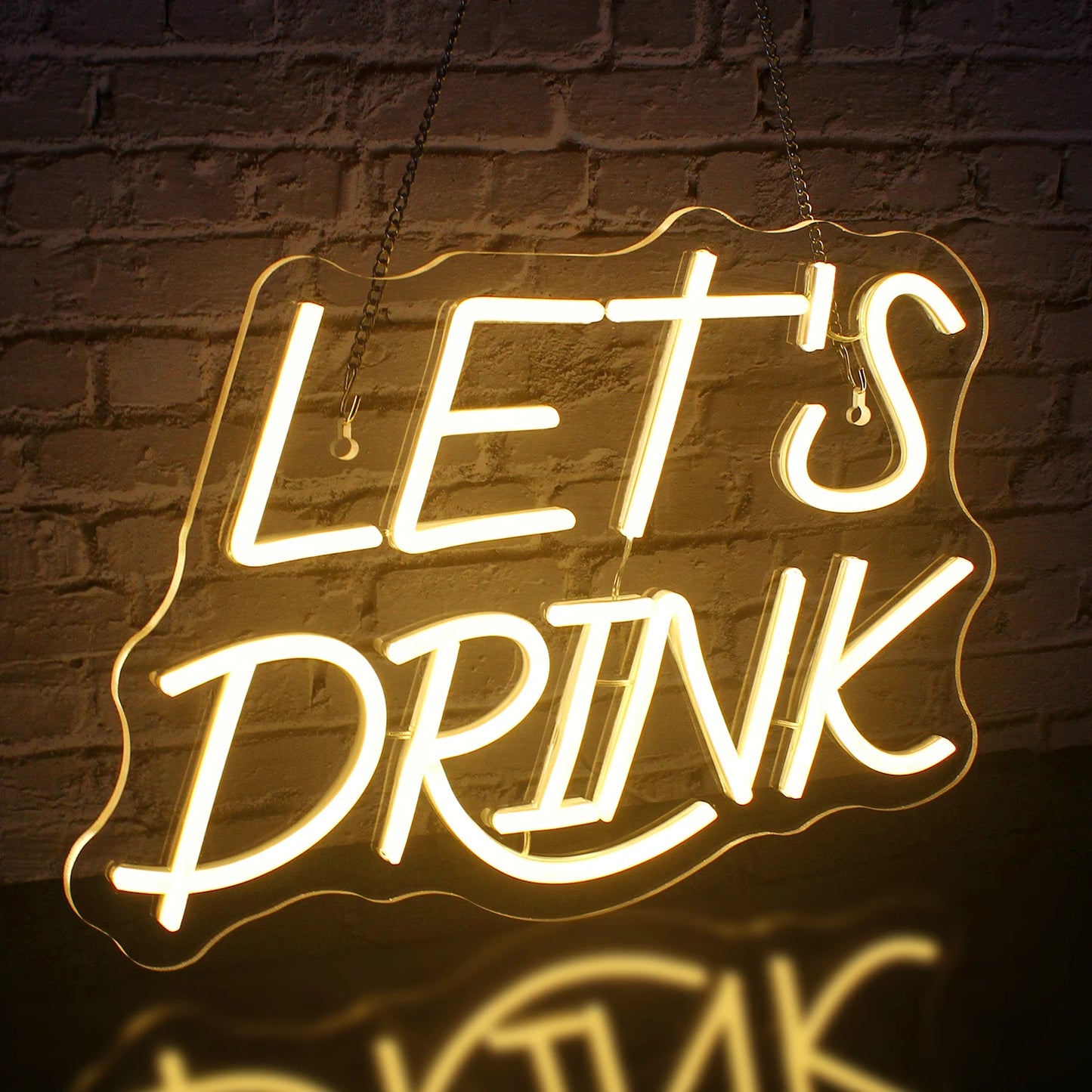 Letreiro de LED "Let's Drink" USB 5V - Econômico