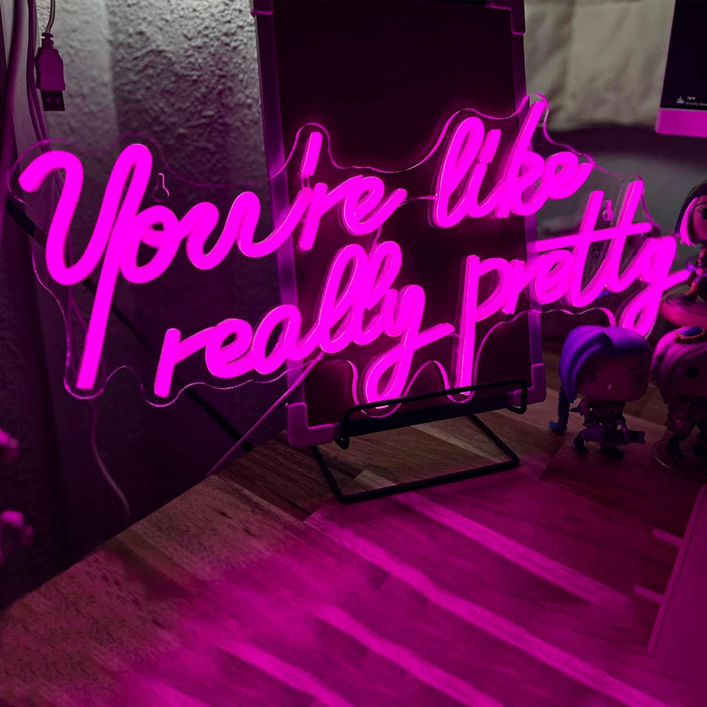 Letreiro de LED "Você é Realmente Bonita" 5V USB - Econômico