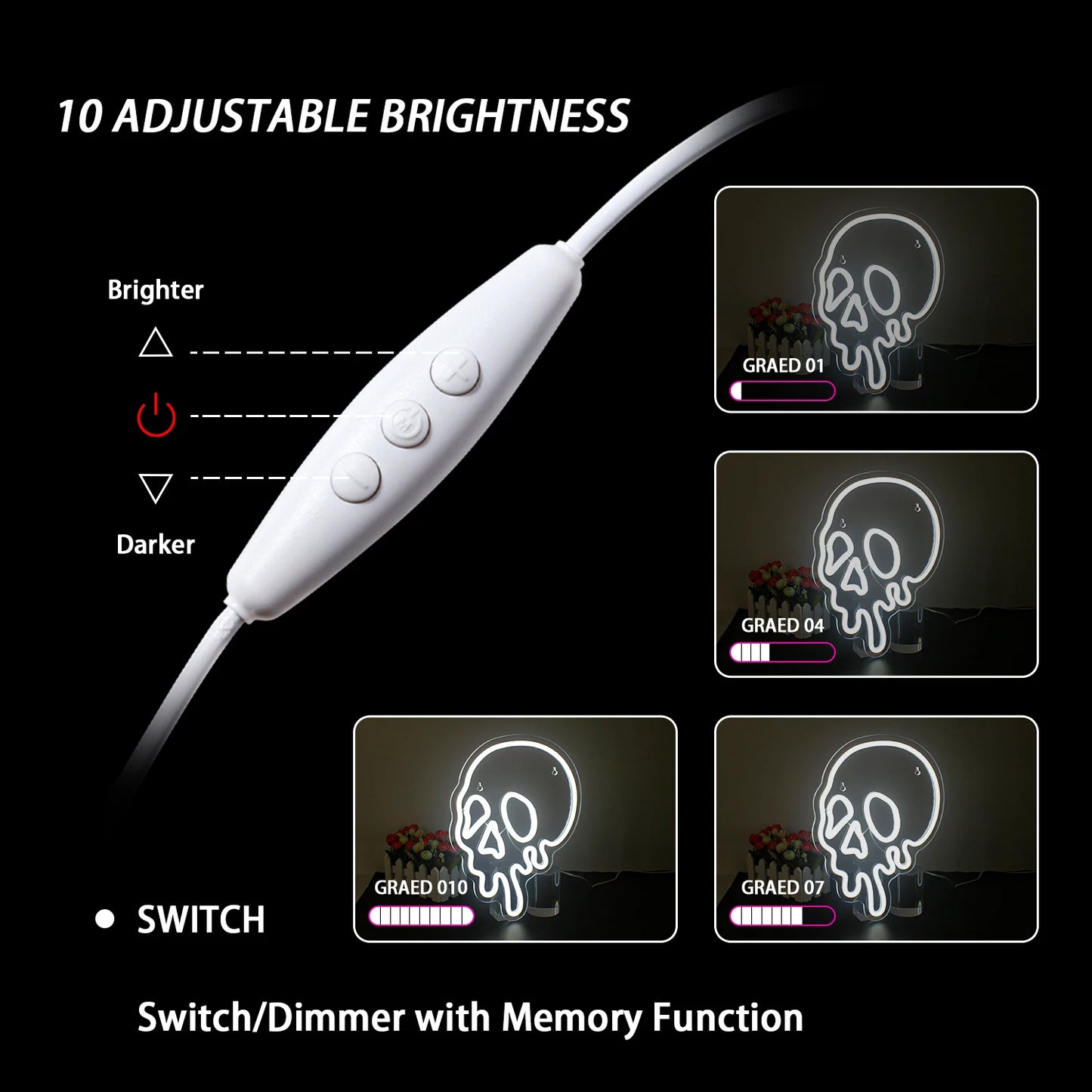 Letreiro de LED USB 5V para Halloween - Econômico