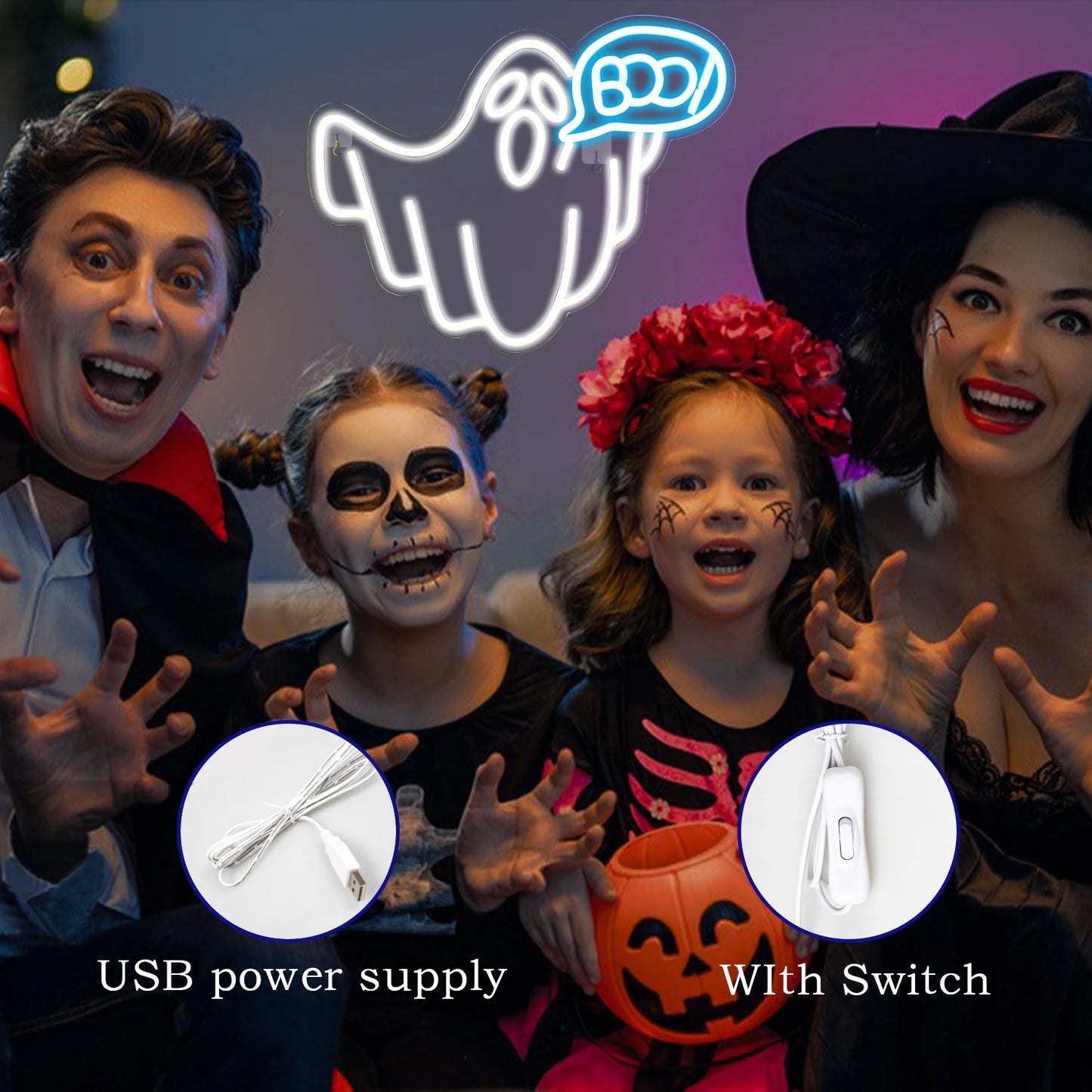 Letreiro de LED Halloween USB 5V - Econômico