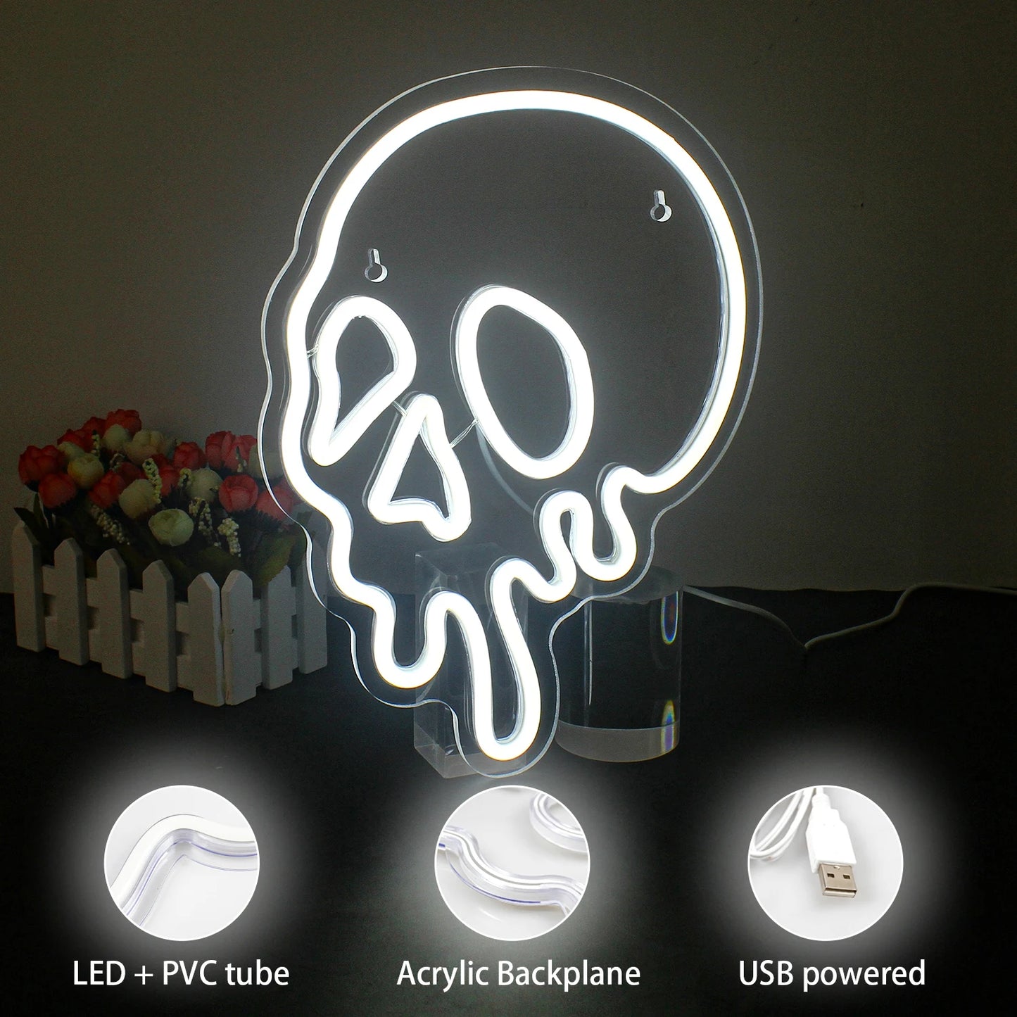 Letreiro de LED USB 5V para Halloween - Econômico